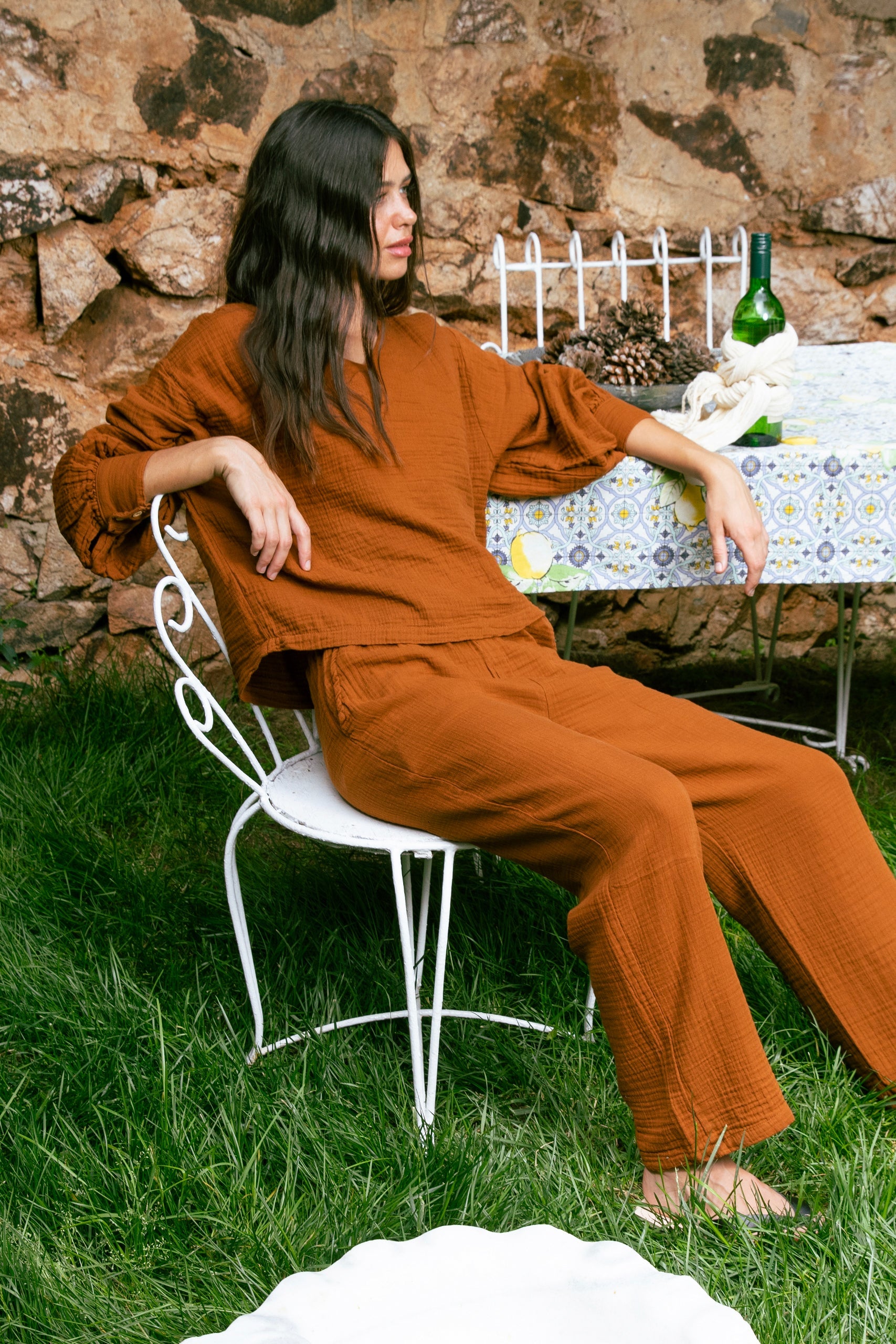 Handarte Los Angeles-Tarçın Müslin Pantolon-Pantolon-3-Milagron.com