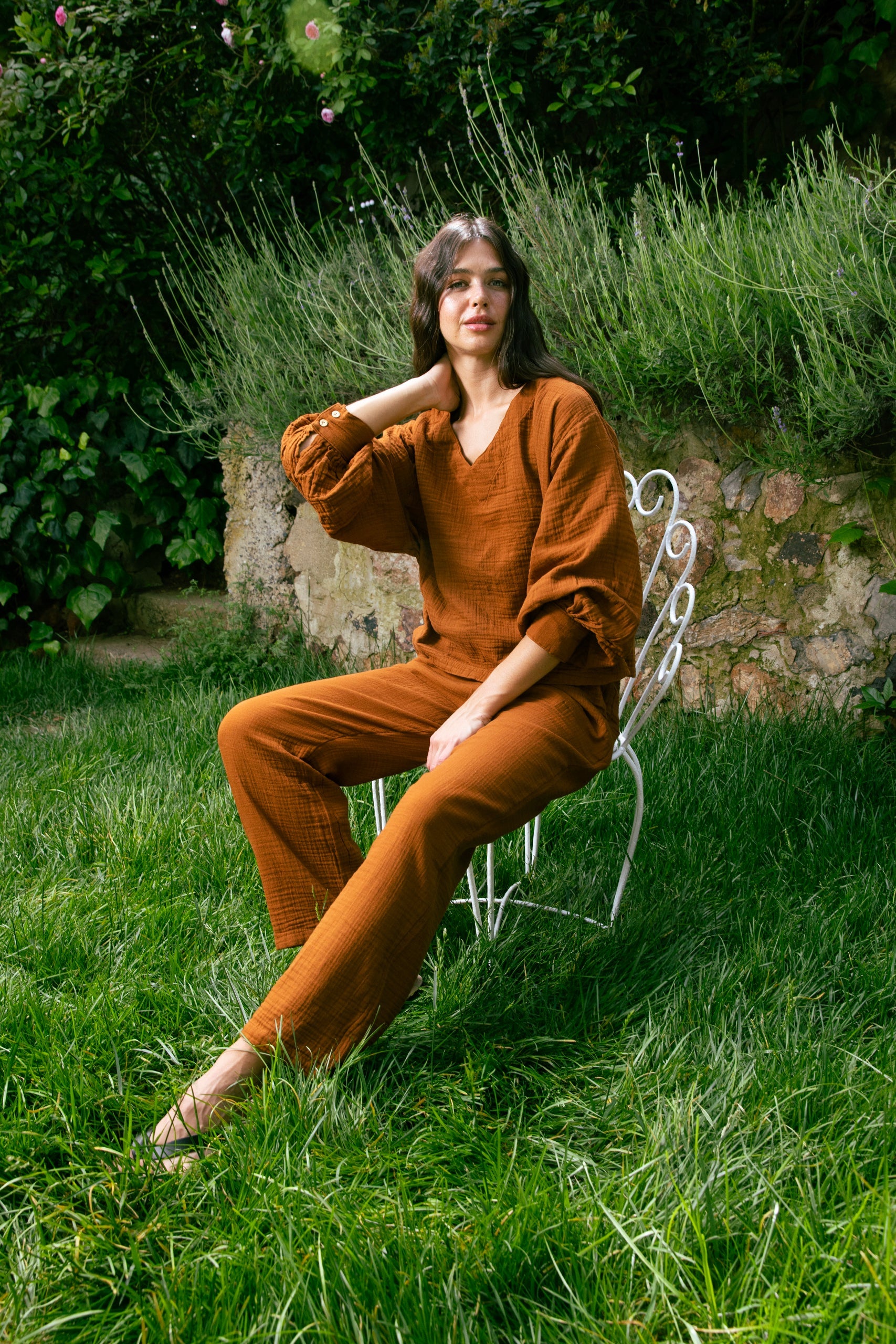 Handarte Los Angeles-Tarçın Müslin Pantolon-Pantolon-6-Milagron.com