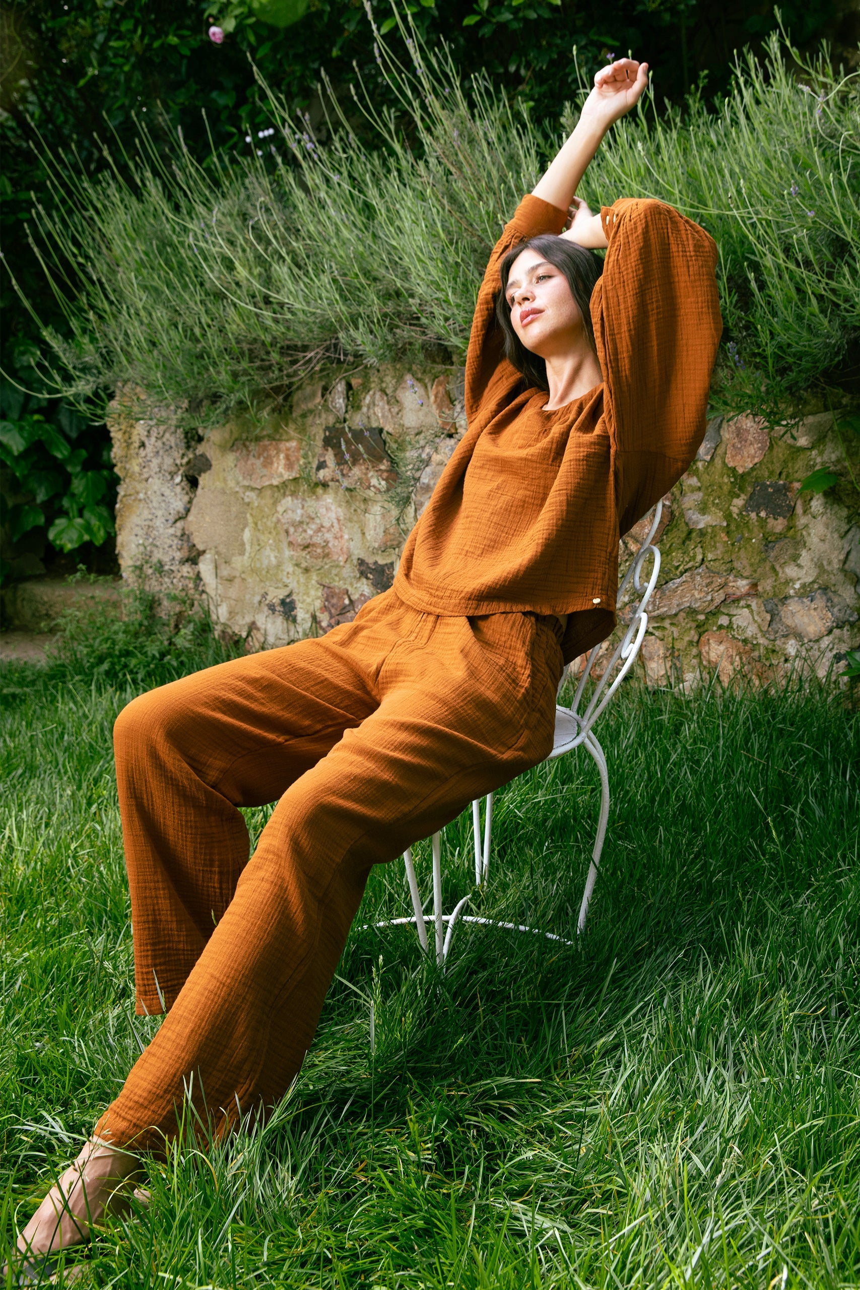 Handarte Los Angeles-Tarçın Müslin Pantolon-Pantolon-8-Milagron.com