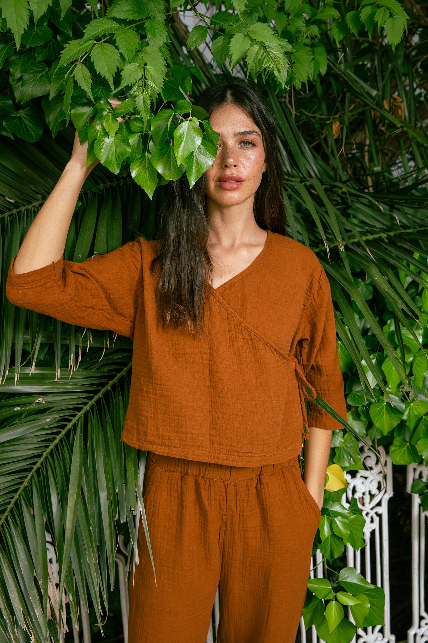 Handarte Los Angeles-Tarçın Müslin Wrap Top-Top-2-Milagron.com