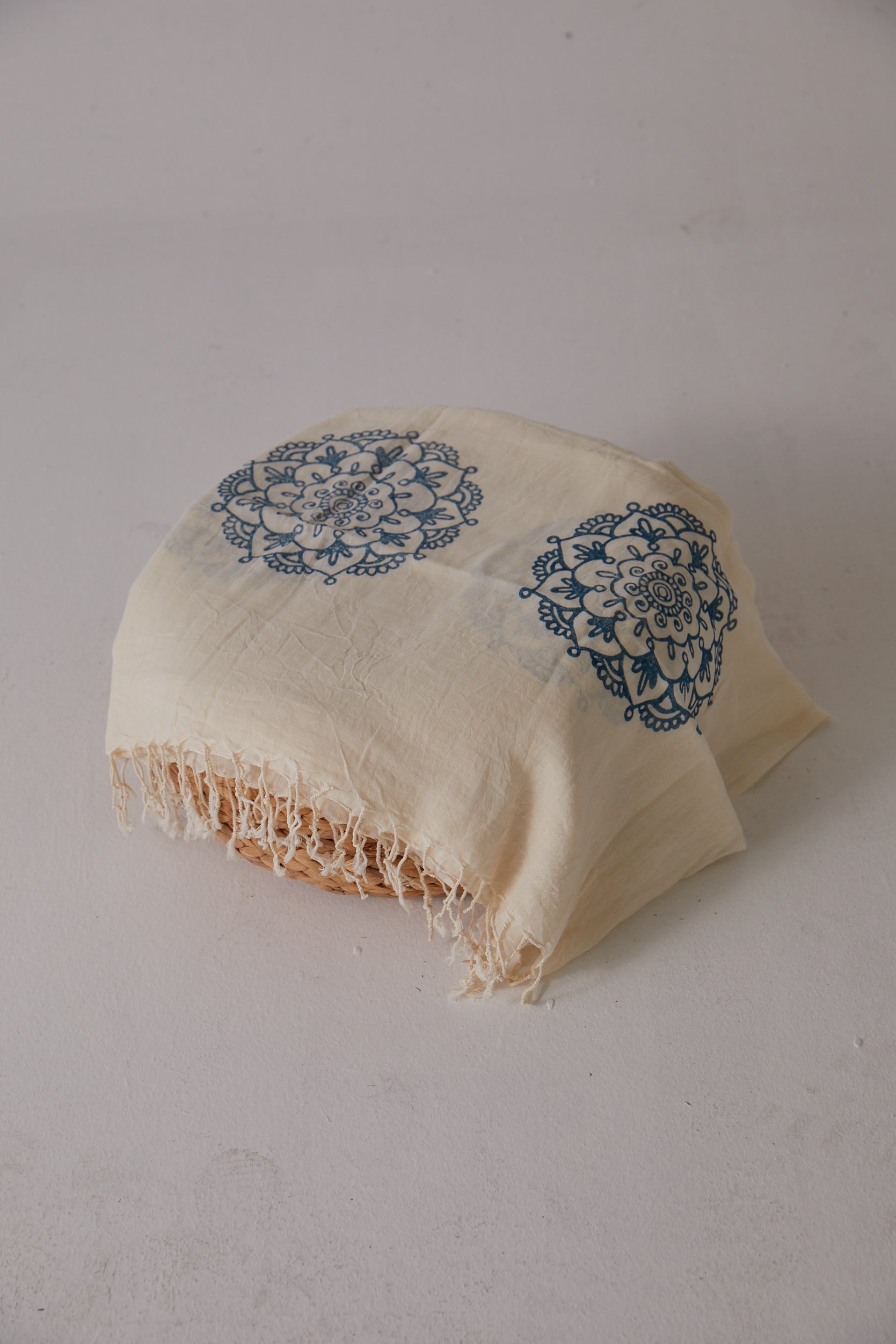 Handarte Los Angeles-Taş Baskılı Kara Tezgah Dokuma Şal/Pareo-Pareo & Bandana-5-Milagron.com