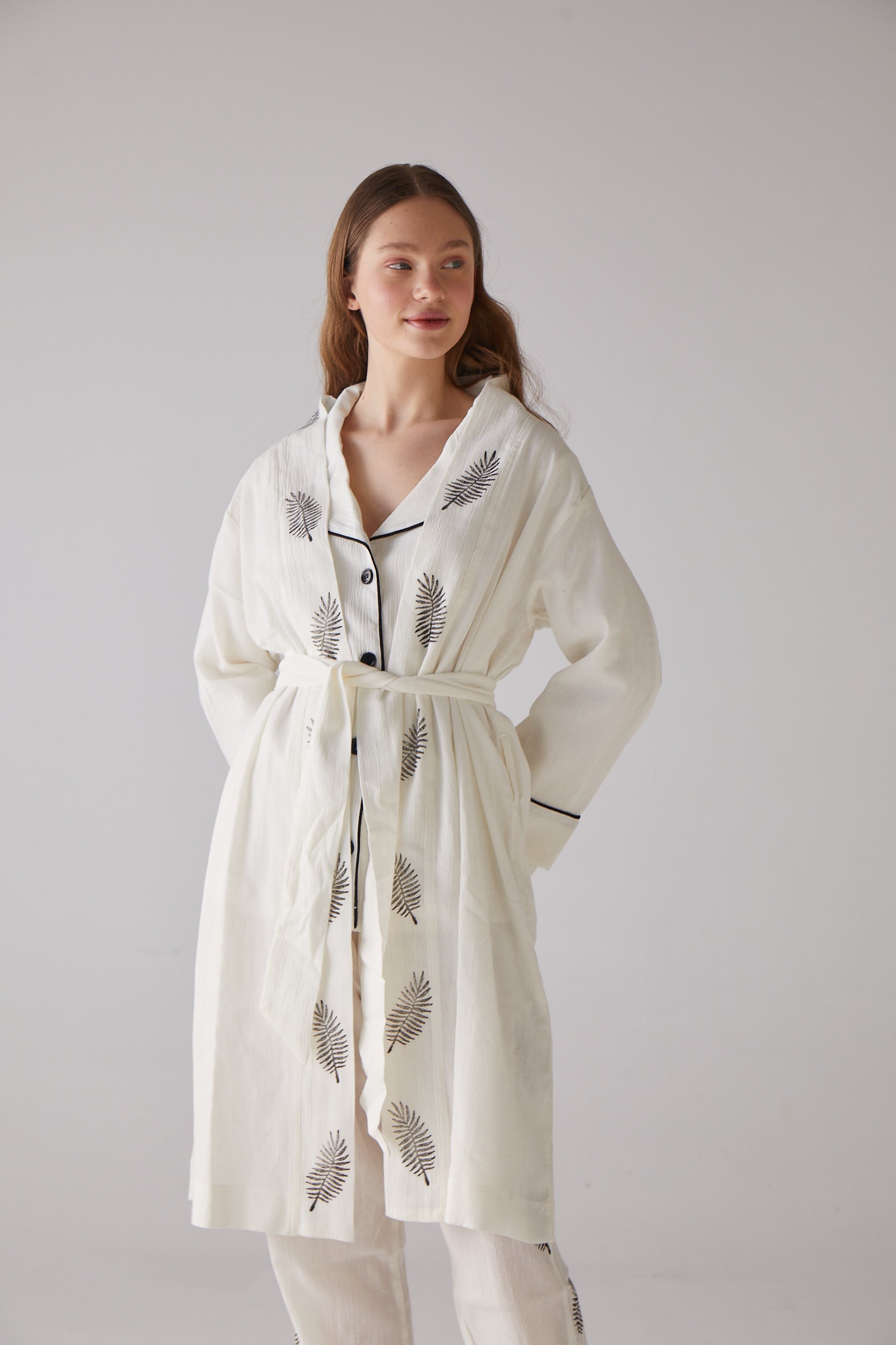 Handarte Los Angeles-Yaprak Desen Sabahlık-Sabahlık-4-Milagron.com