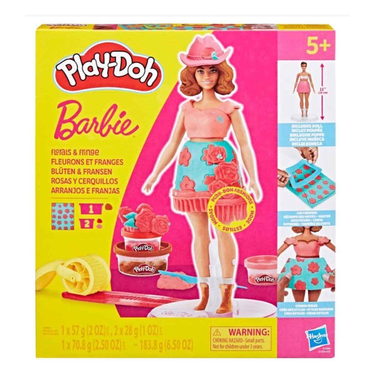 G1360 Play-Doh Barbie Çiçek Desenleri Ve Püsküller Hamur Oyun Seti +3 Yaş