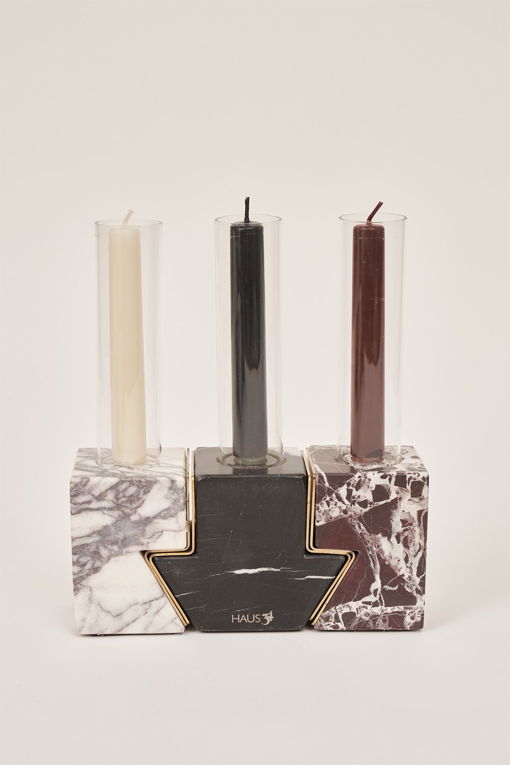 Haus 34-Serenade Üçlü Mermer Mumluk Seti-Mumluk & Şamdan-2-Milagron.com