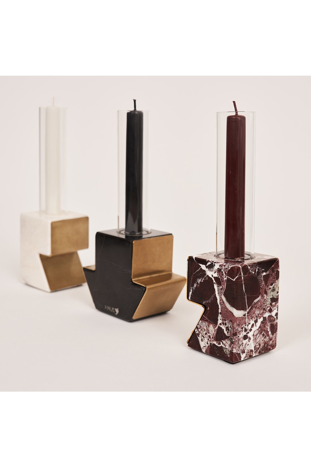 Haus 34-Serenade Üçlü Mermer Mumluk Seti-Mumluk & Şamdan-3-Milagron.com