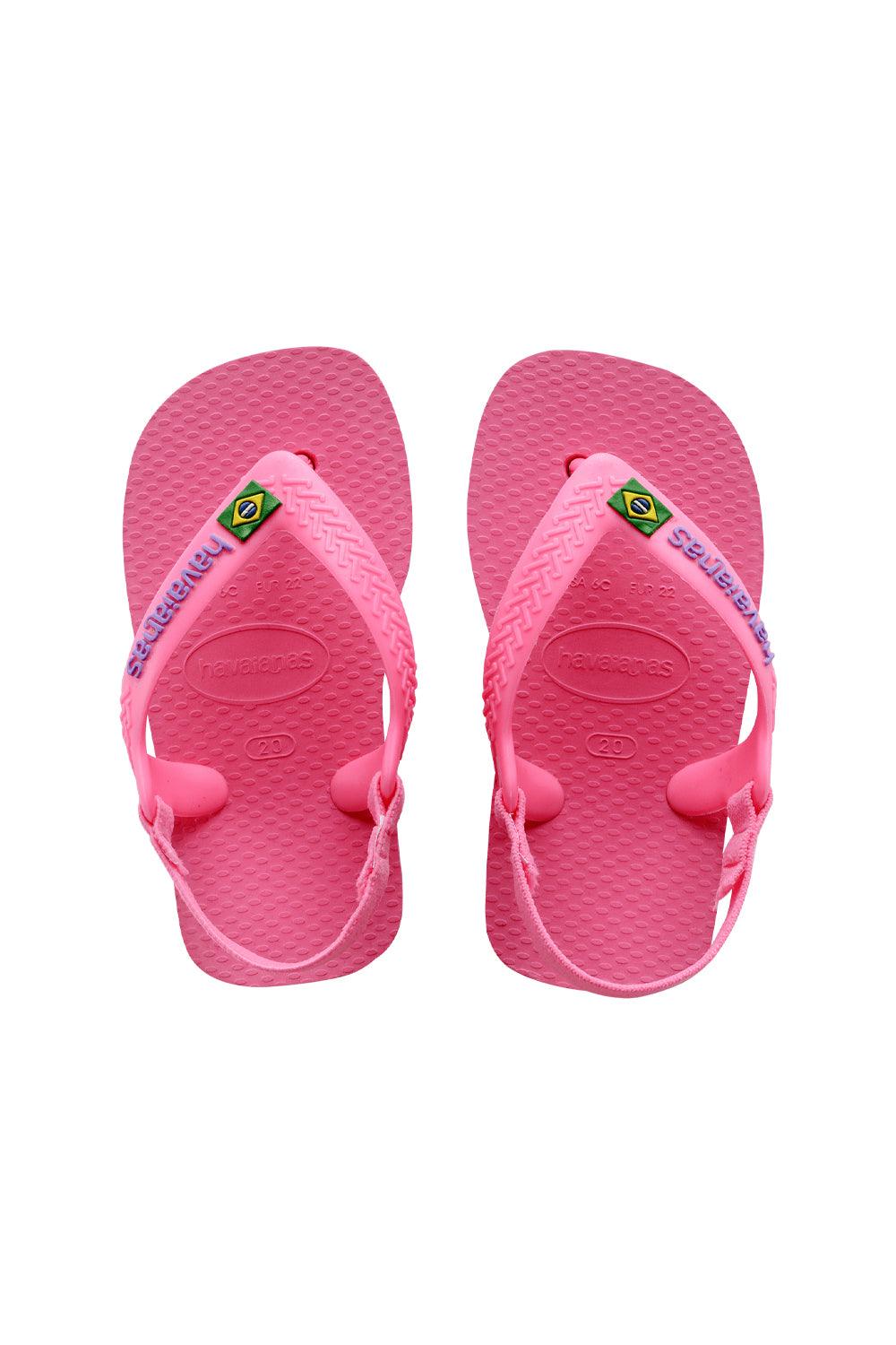 Havaianas-Baby Brasil Logo Crystal Rose-Sandalet & Terlik-1-Milagron.com