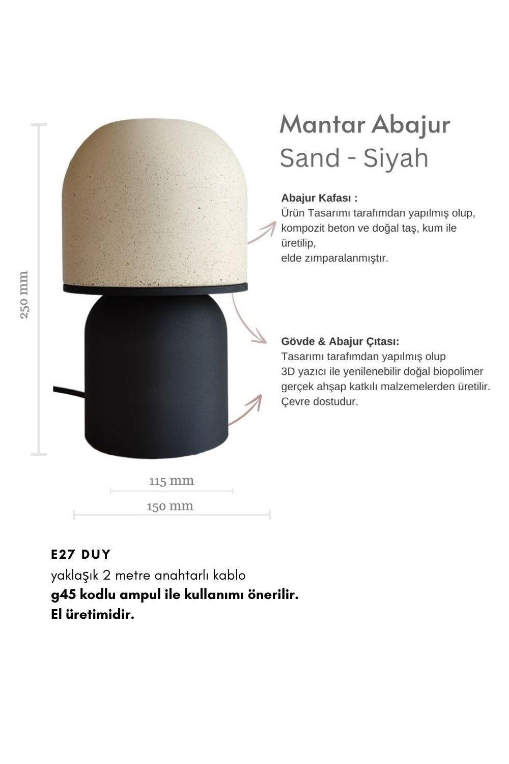 Hgo Atelier-Sand Mantar Abajur-Abajur-5-Milagron.com