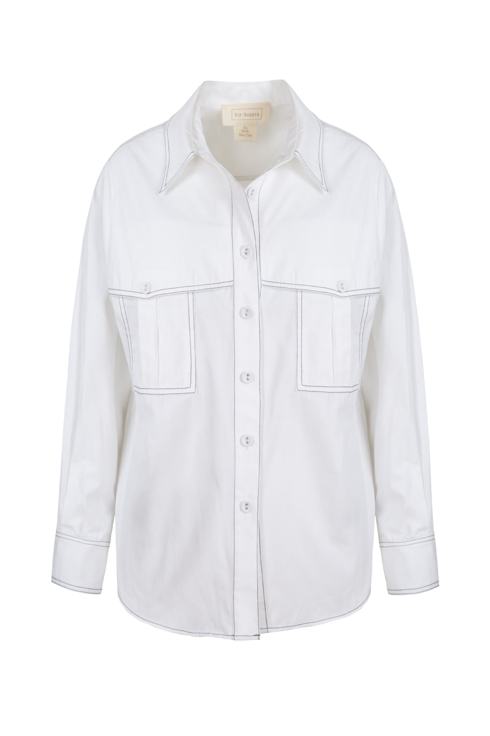 Hip + Happen-Libby Beyaz Uzun Kollu Gömlek-Gömlek-1-Milagron.com