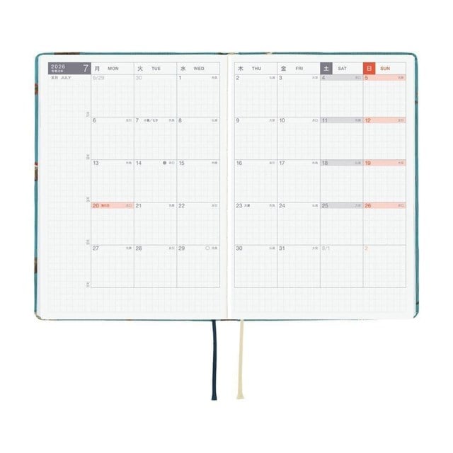 Hobonichi Ajanda Techo Hon - A6 Japanese - Bow & Tie: In The Forest - 2026 Jan Start