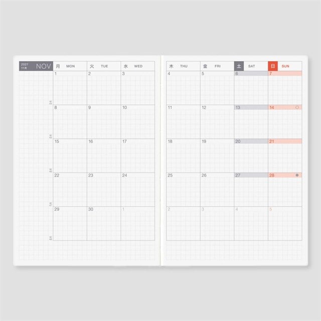 Hobonichi-Techo Original Ajanda, A6 - 2027 İngilizce-Ajanda-2-Milagron.com