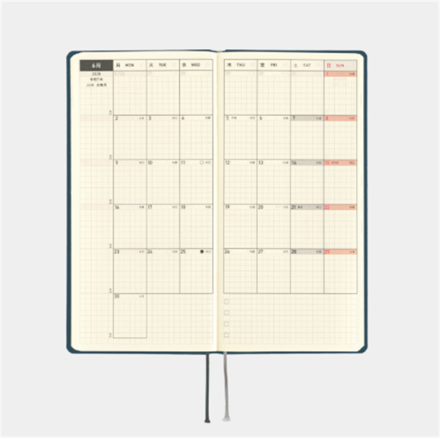 Hobonichi-Hobonichi Techo Weeks 2025 Colors: Star Dust-Çizgili-7-Milagron.com