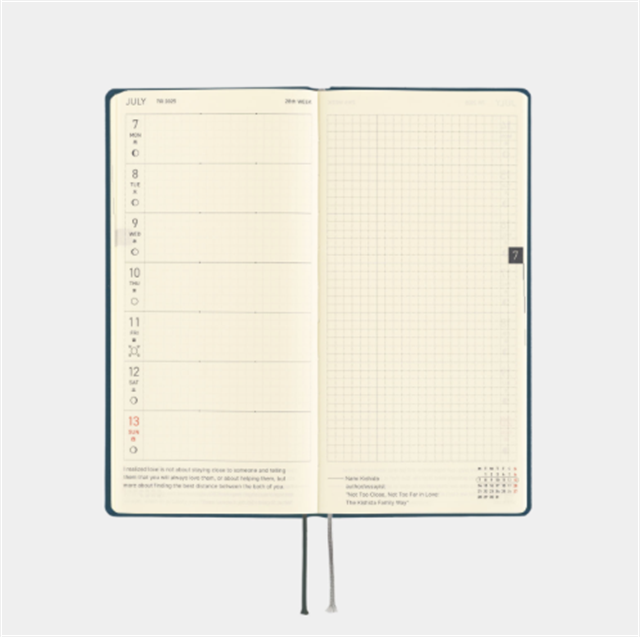 Hobonichi-Hobonichi Techo Weeks 2025 Colors: Star Dust-Çizgili-9-Milagron.com