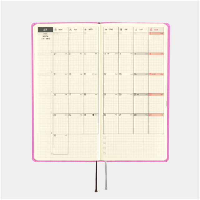 Hobonichi-Hobonichi Techo Weeks 2025 Colors: Sweet Purple-Çizgili-6-Milagron.com