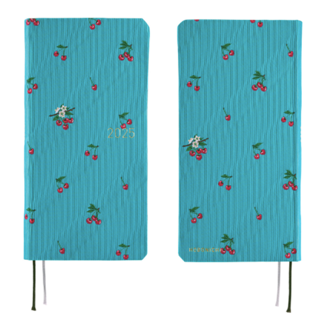 Hobonichi-Hobonichi Techo Weeks 2025 Mega Bow & Tie: Cherry-Çizgili-3-Milagron.com