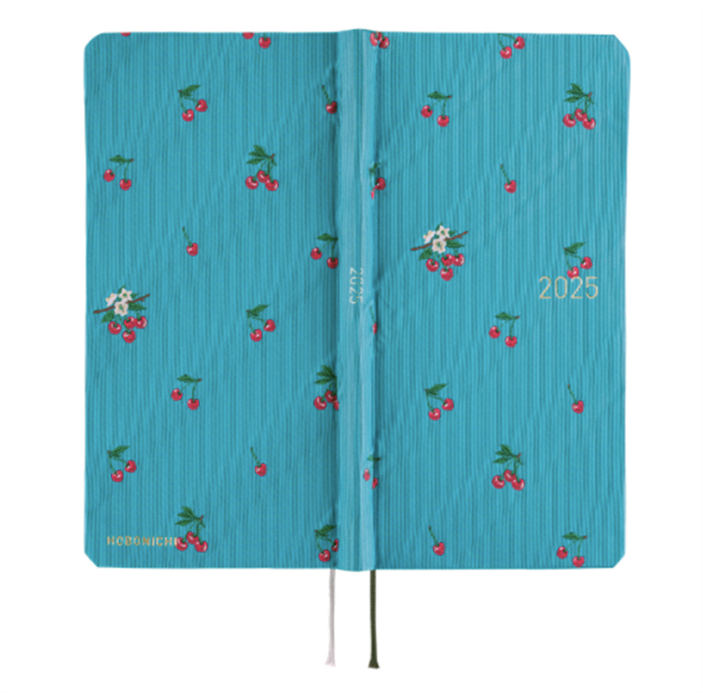Hobonichi-Hobonichi Techo Weeks 2025 Mega Bow & Tie: Cherry-Çizgili-4-Milagron.com