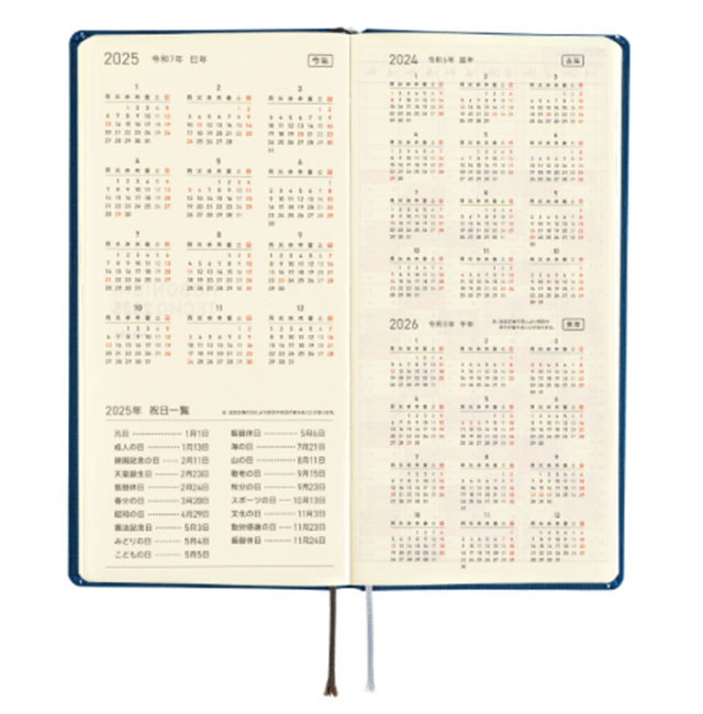 Hobonichi-Hobonichi Techo Weeks 2025 Mega Colors: Star Dust-Çizgili-6-Milagron.com