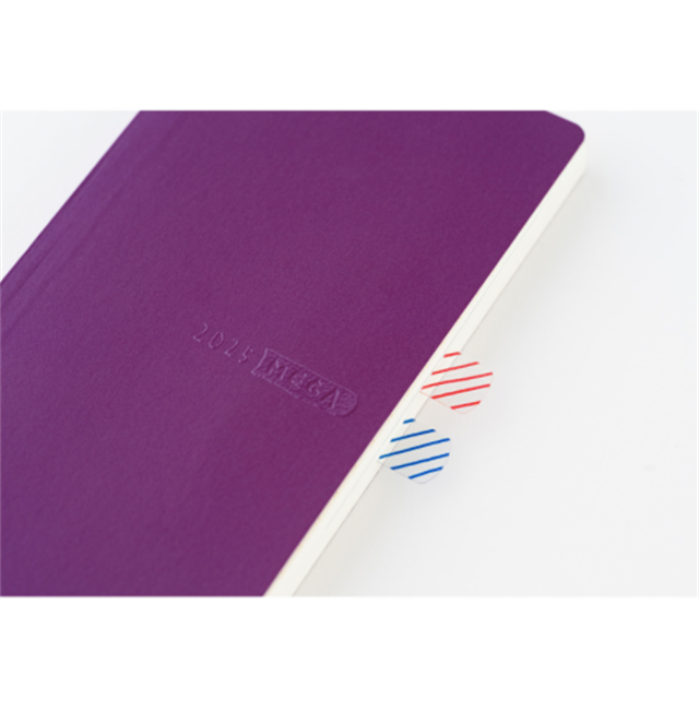 Hobonichi-Hobonichi Techo Weeks Mega B6 Deri Kapak Slim Colors: Rich Purple-Çizgili-5-Milagron.com