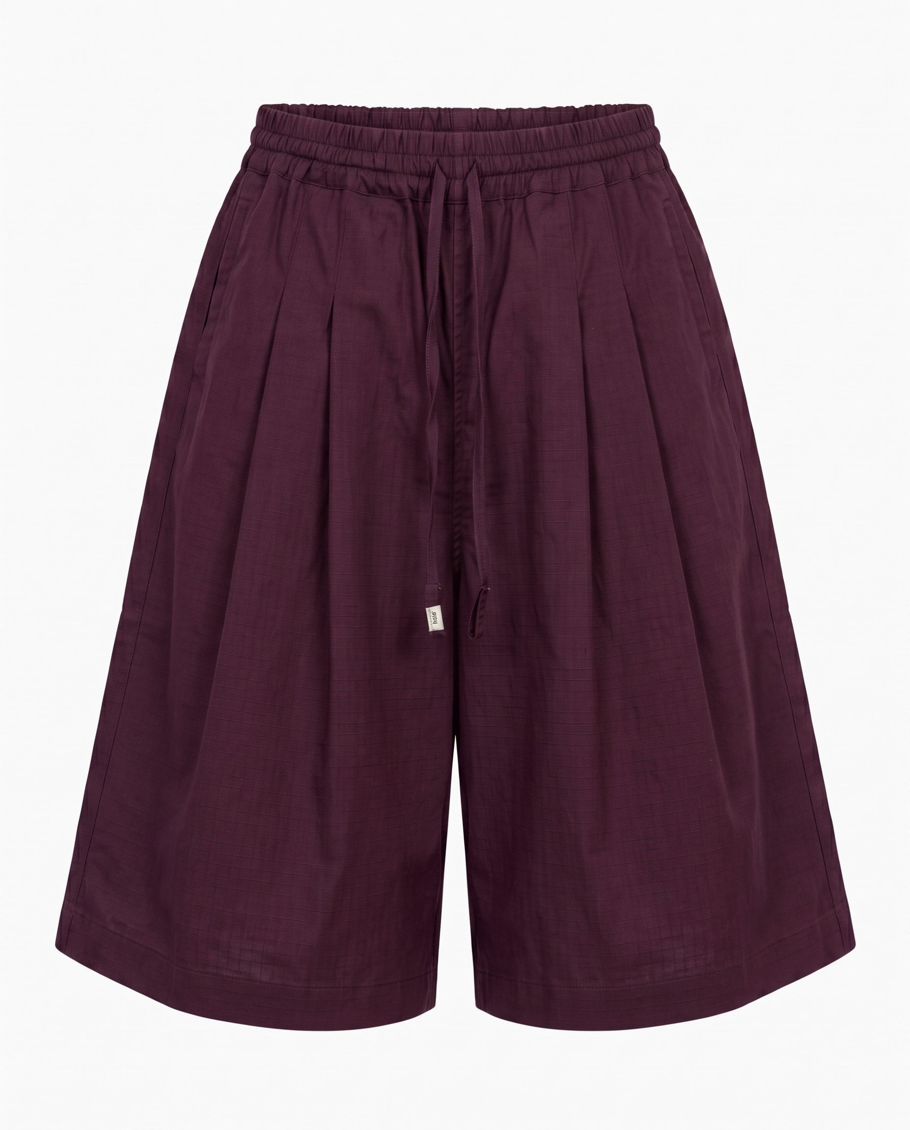 Bordo Bol Kesim Bermuda Şort