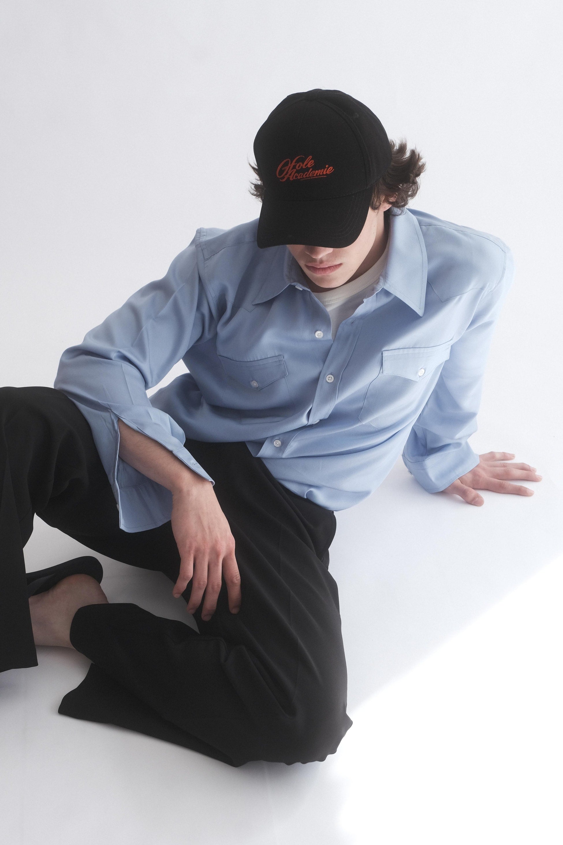 Hole Academie Nakışlı Siyah Kep Şapka