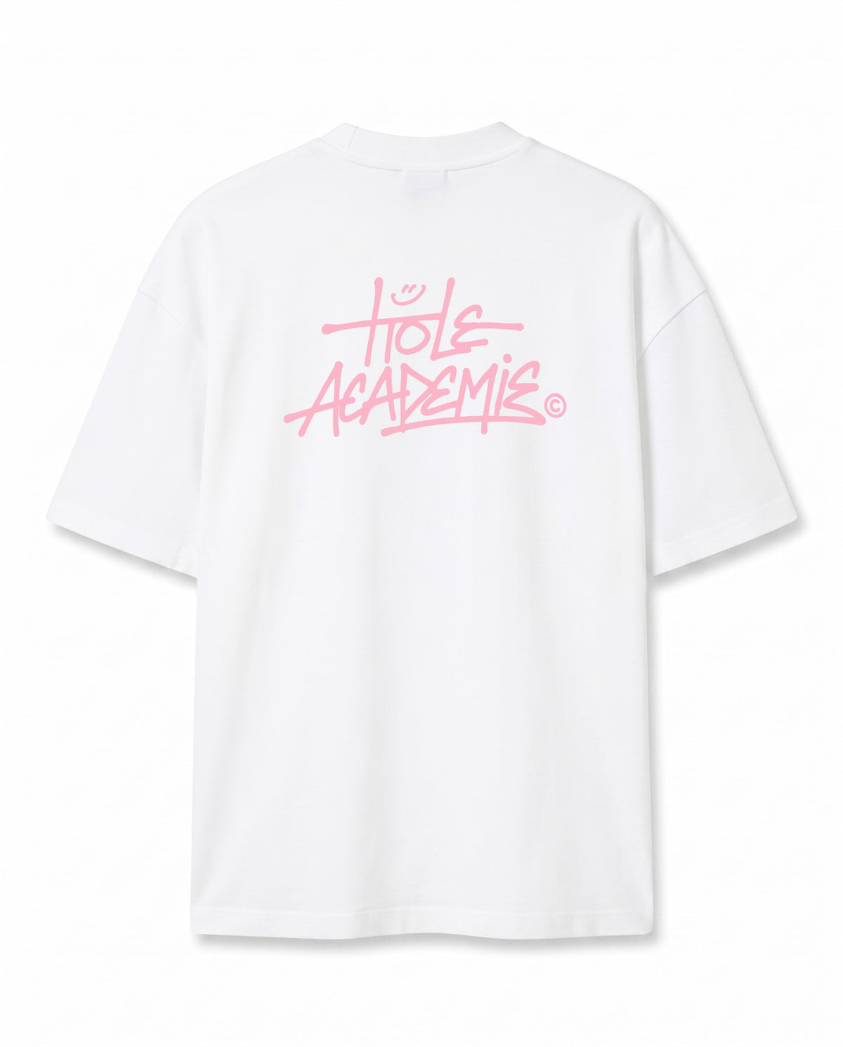 Pembe Graffiti Baskılı Ekru Oversize T-Shirt