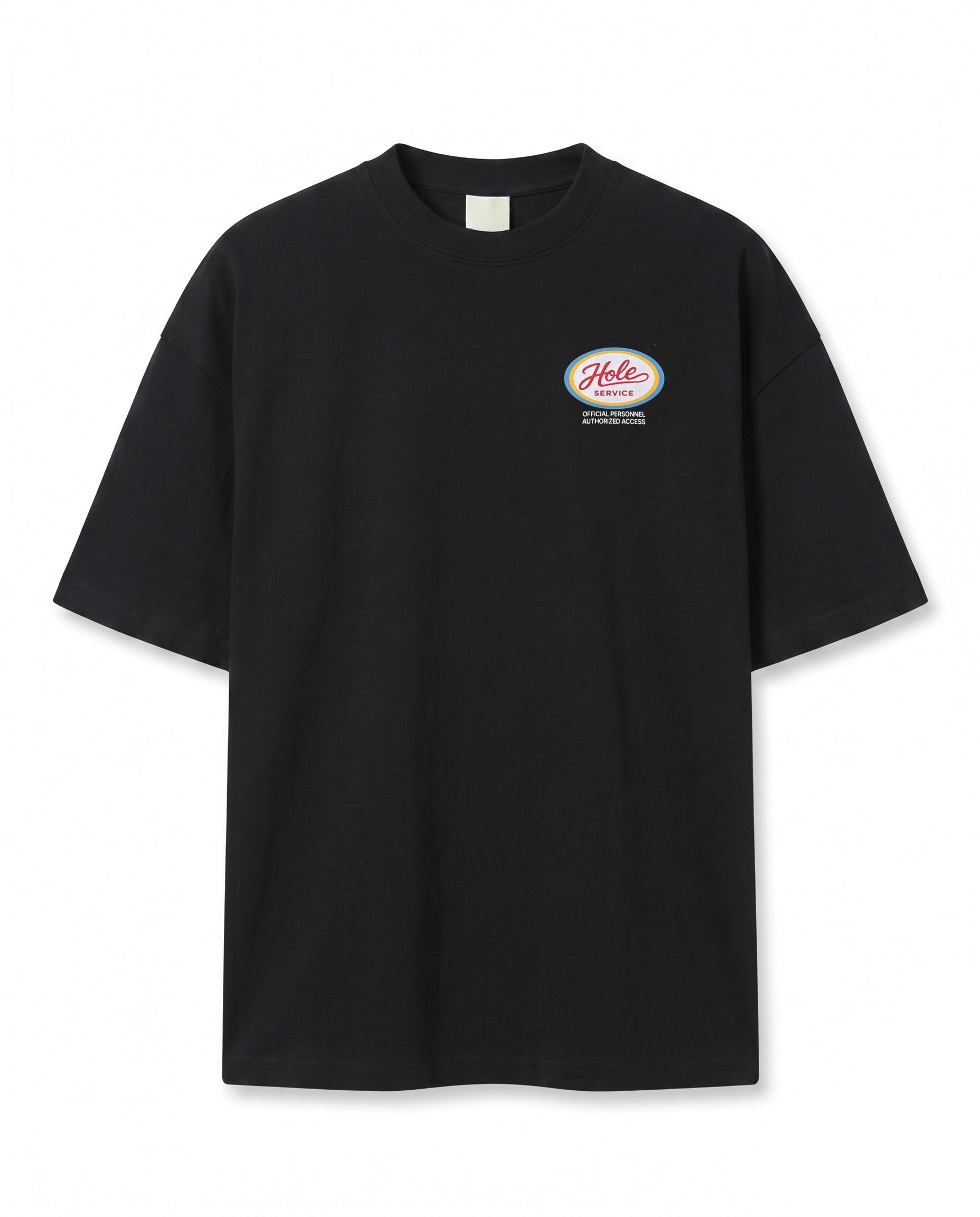 Retro Logo Baskılı Siyah Oversize T-Shirt