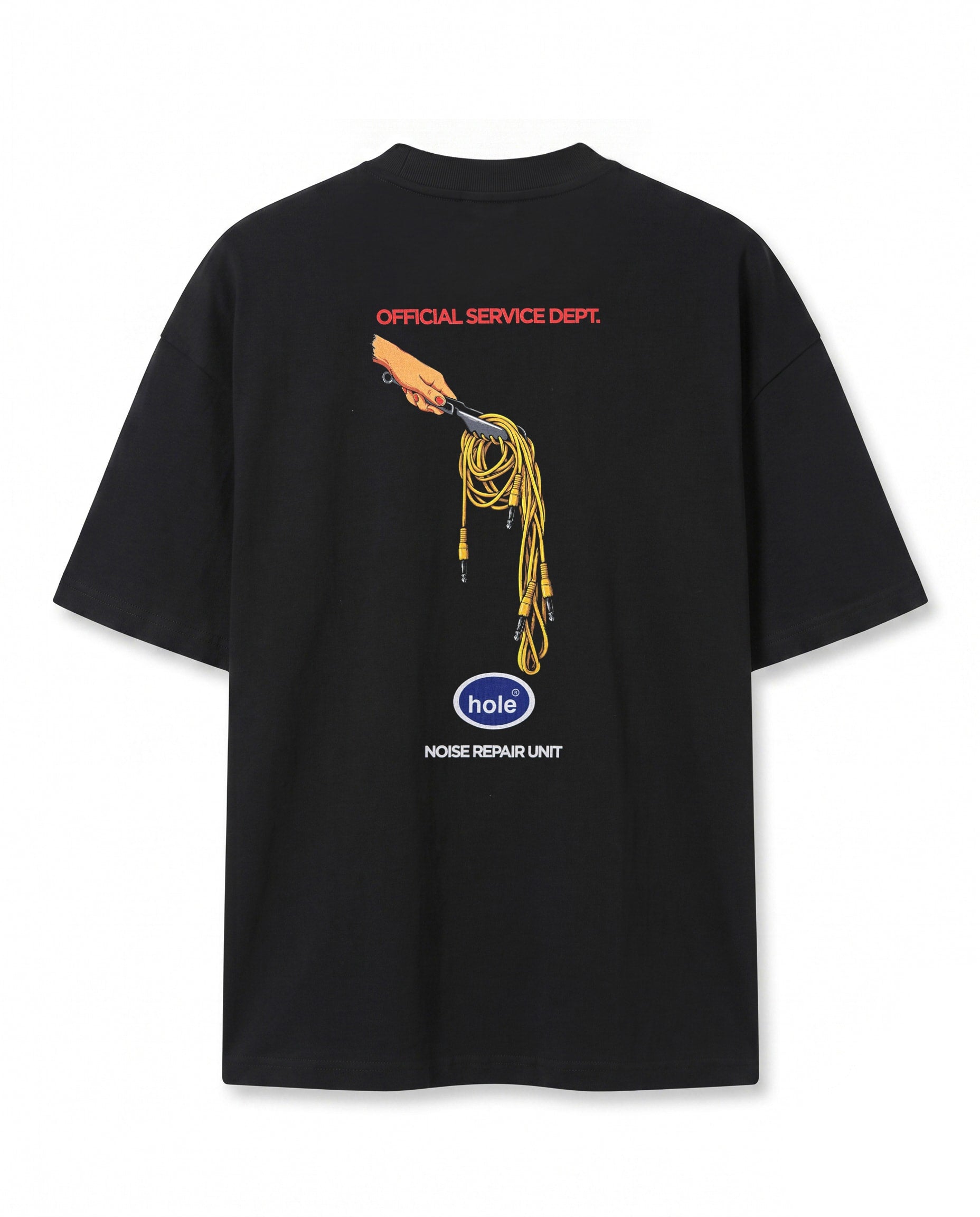 Spagetti Grafik Baskılı Siyah Oversize T-Shirt