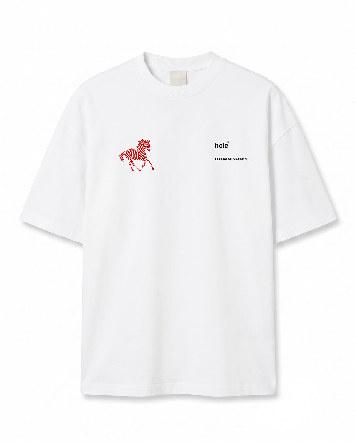 Zebra Logo Baskılı Ekru Oversize T-Shirt