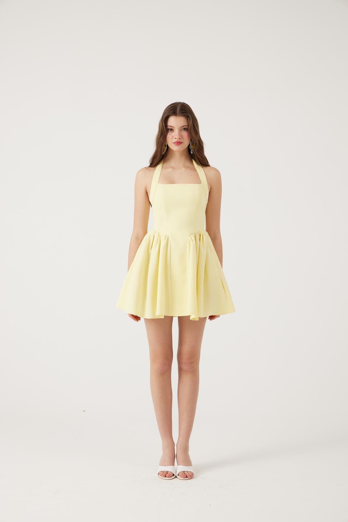 Cepli Mini Felici Elbise Sarı