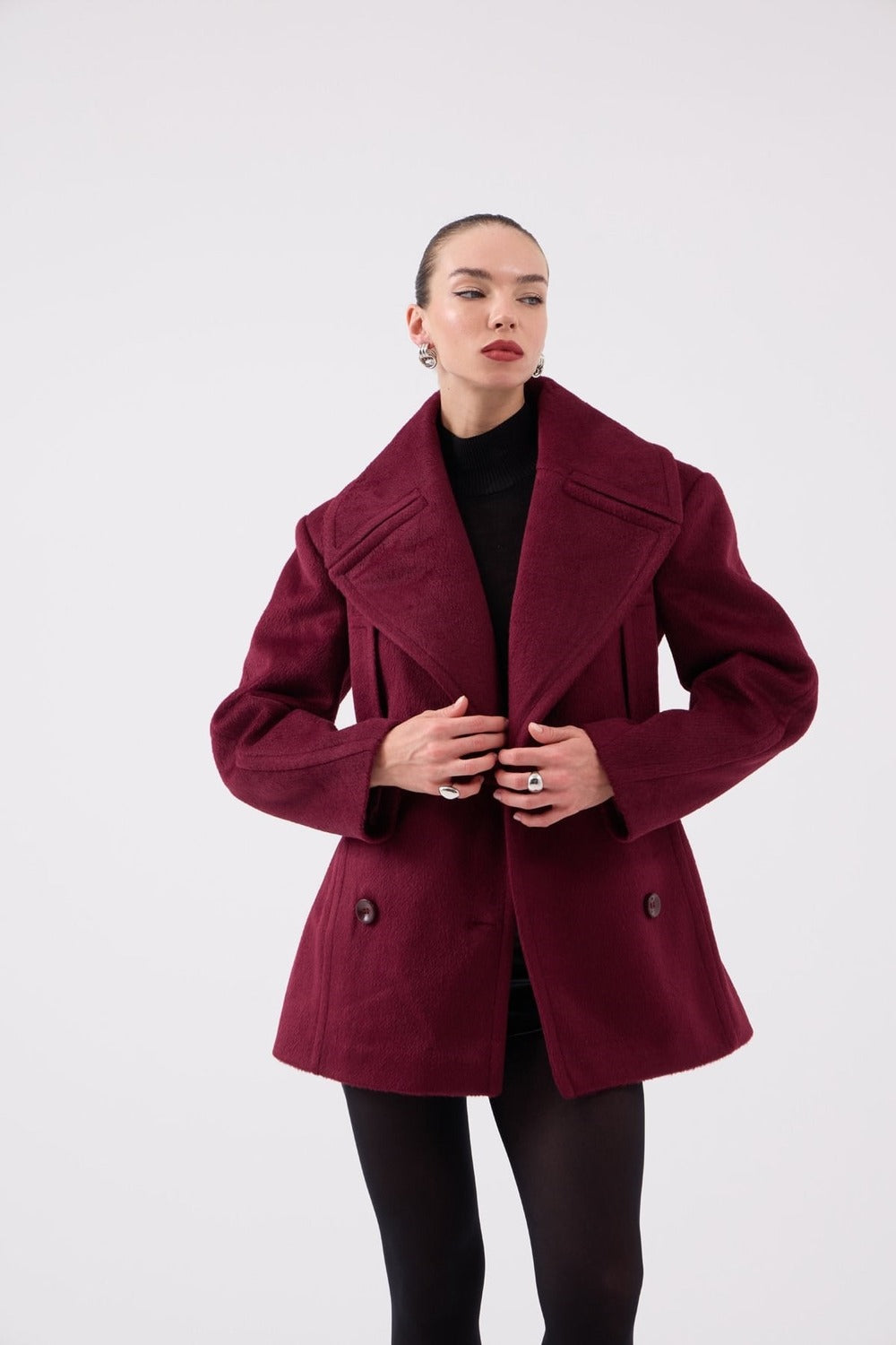 Belden Oturmalı Kaşe Desiree Kaban Bordo