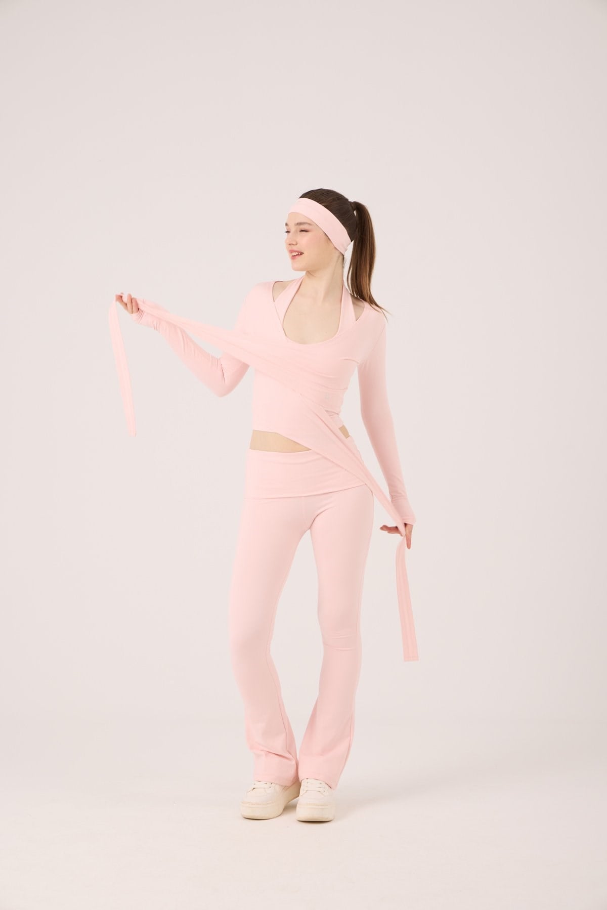 Bağlamalı Crop Kesim Ellen Bolero Pembe
