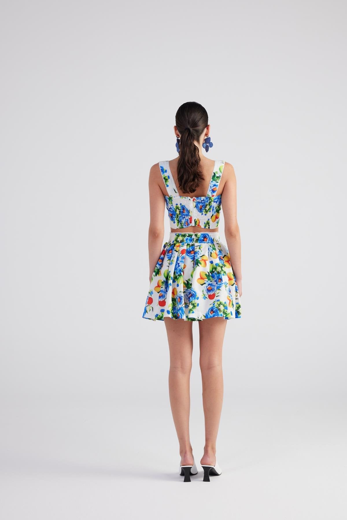 Gloplu Desenli Askılı Ravello Büstiyer Mavi