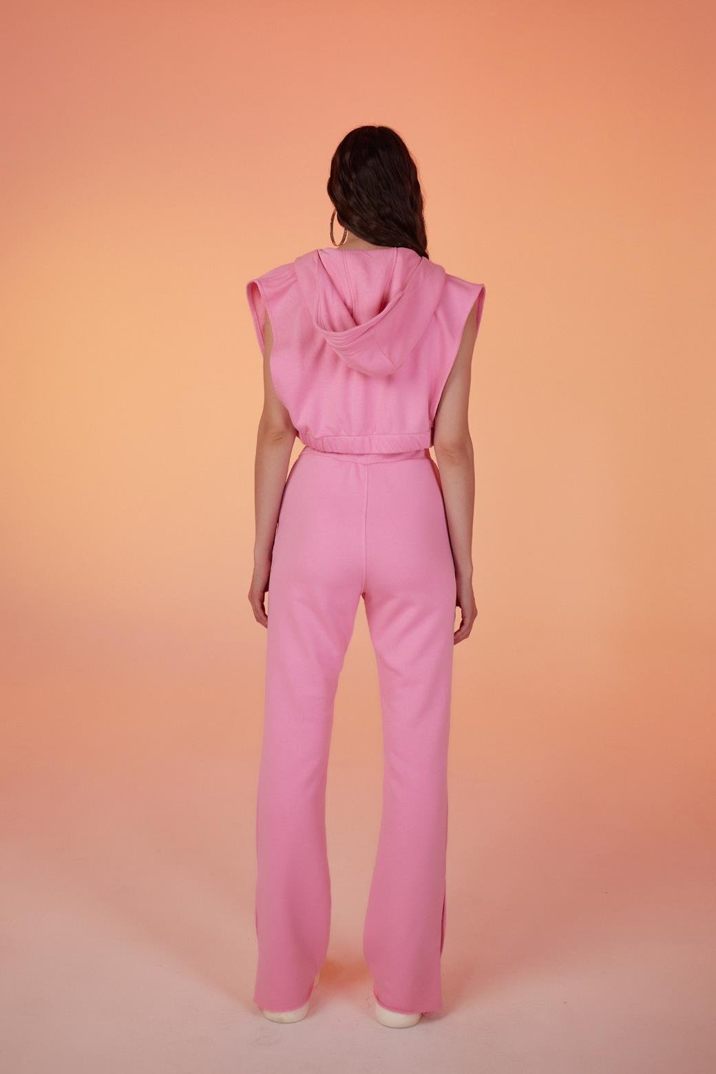 Paça Çıtçıtlı 3 İpli Jura Eşofman Altı Pembe