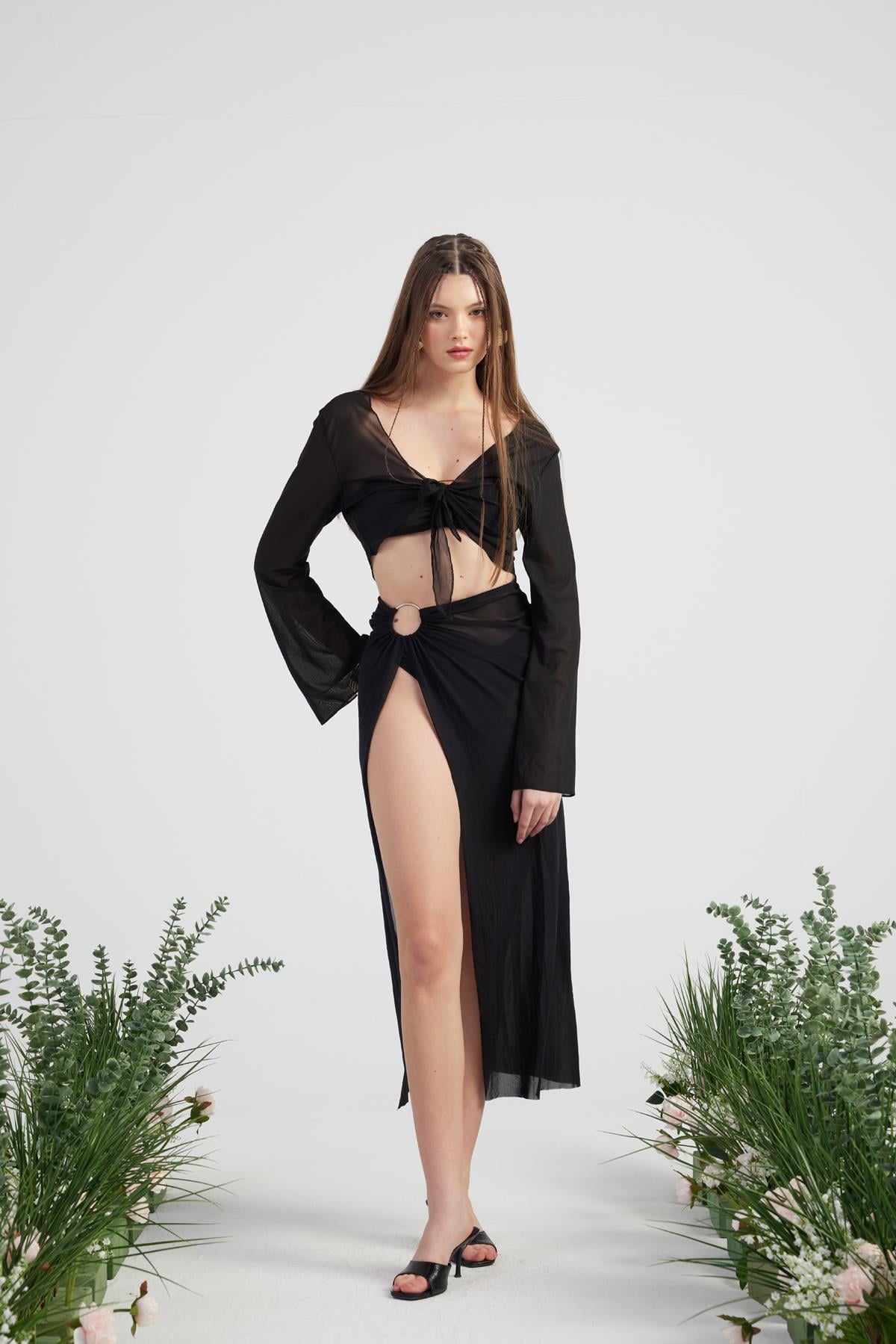 Holly Lolly-Alt Üst Ringer Pareo Takım Siyah-Alt - Üst Takım-2-Milagron.com