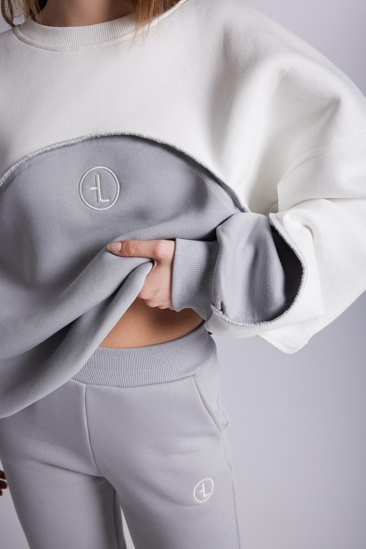 Şardonlu 3 İplik Kumaş Çıtçıt Kapamalı Lastikli Düz Kesim Nola Eşofman Altı Gri