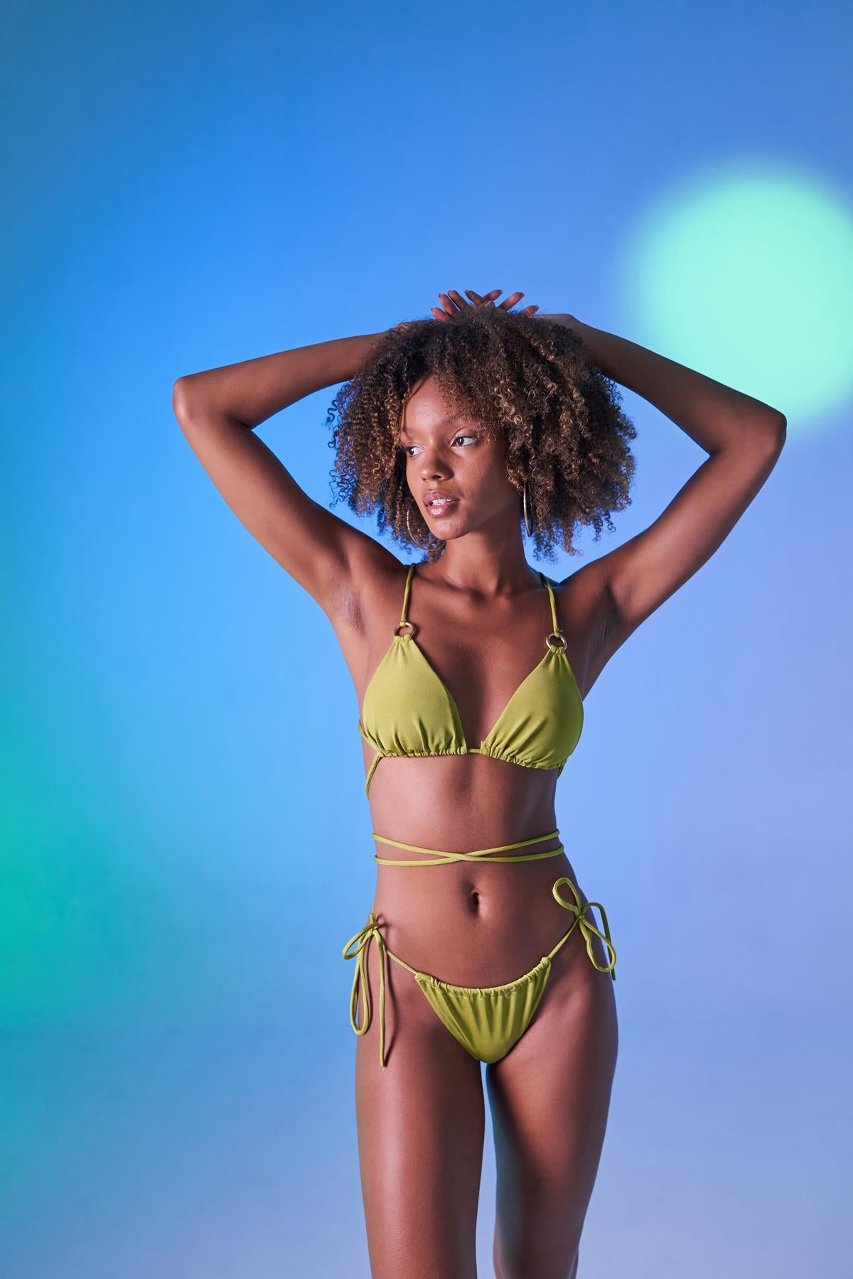 Üçgen Bağcıklı Ayarlanabilir Delphi Bikini Üstü Yeşil