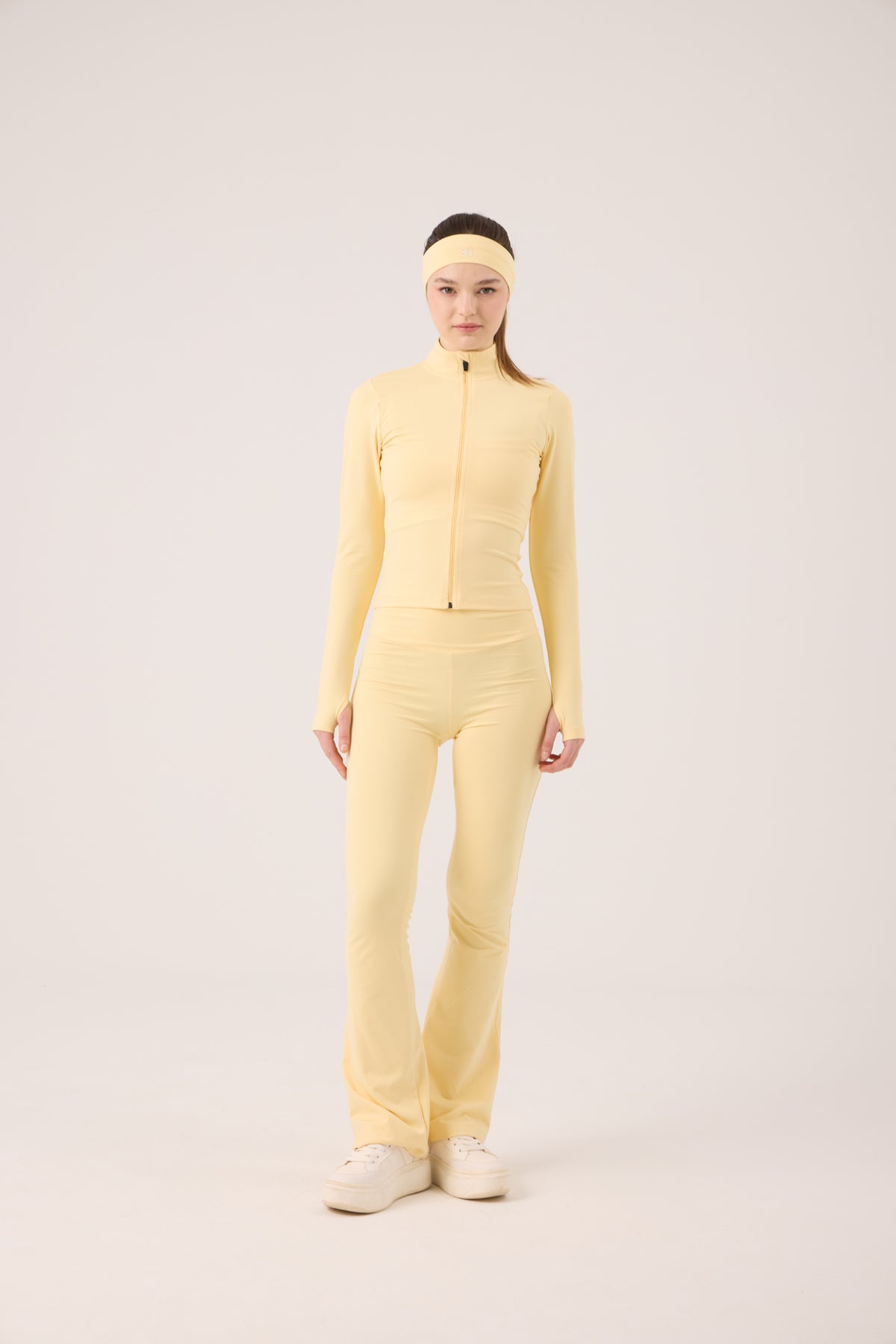 Yüksek Bel Flare Fabiola Tayt Pantolon Sarı