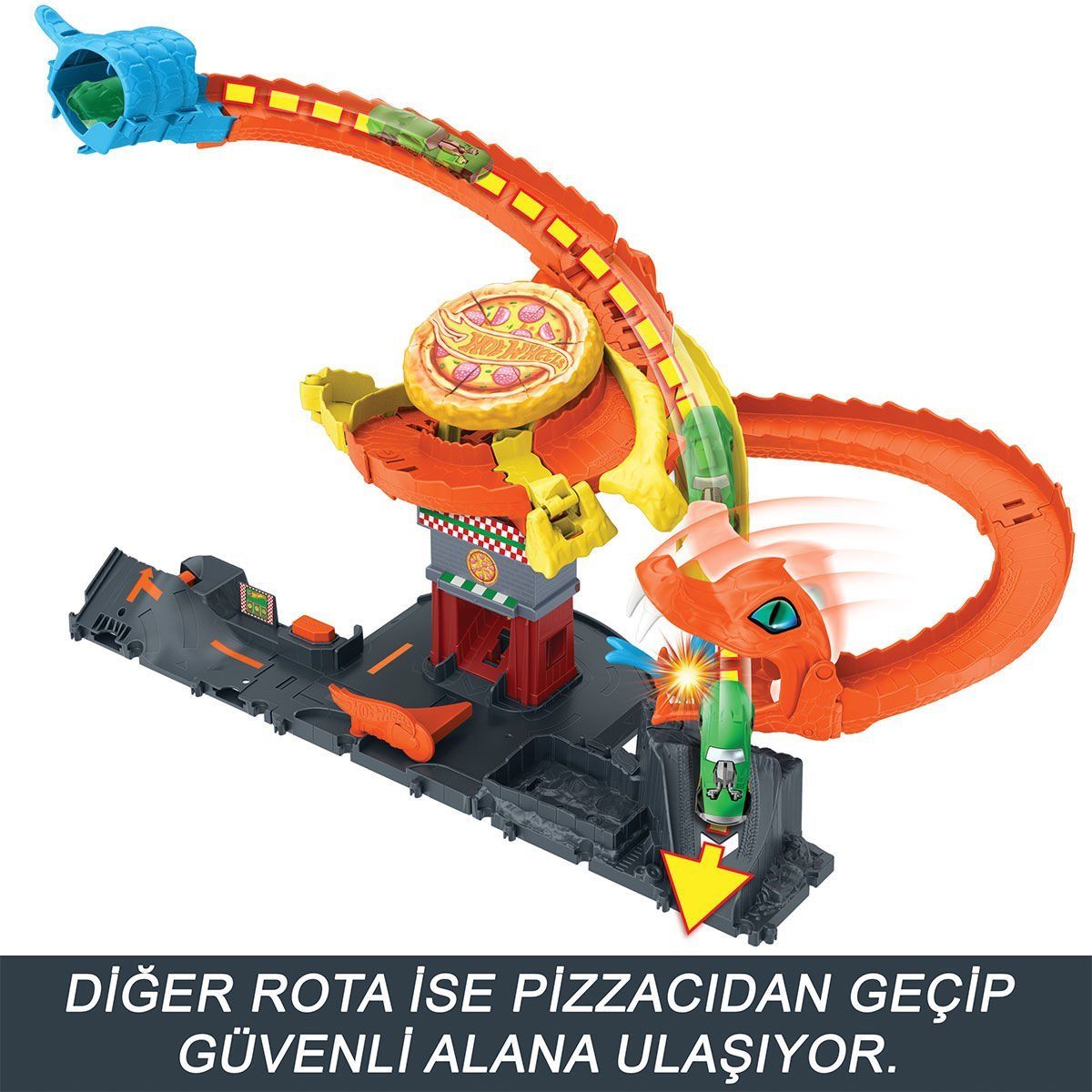Hot Wheels-Hot Wheels Pizza Dükkanında Kobra Macerası Oyun Seti-Oyuncak-3-Milagron.com