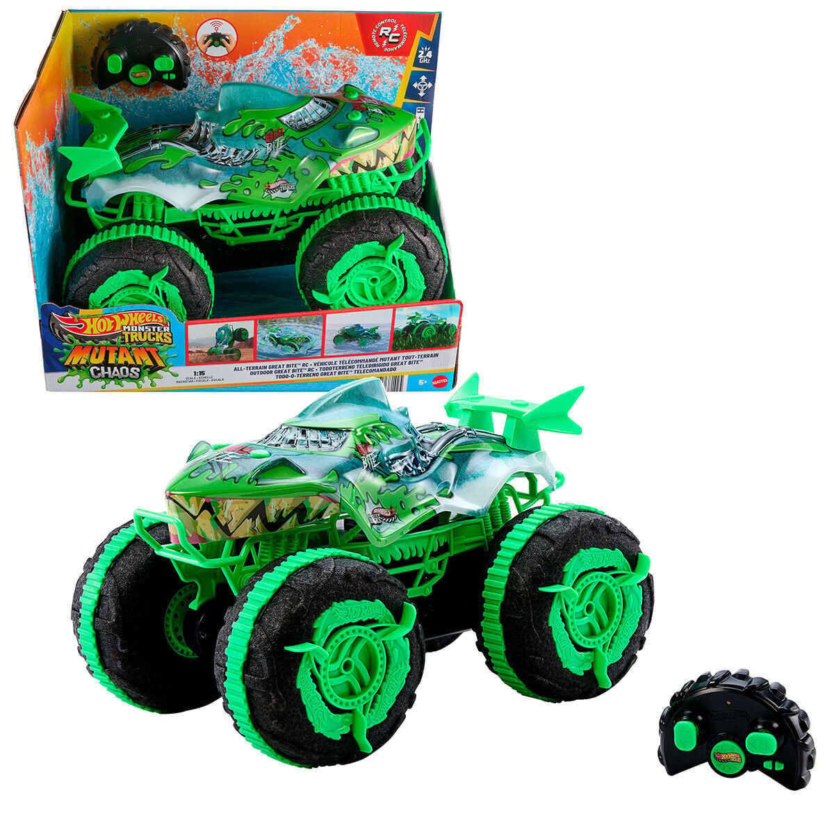 Jmm76 Hot Wheels Monster Trucks 1:15 Mutant Kaosu Arazi Aracı Great Bite Rc