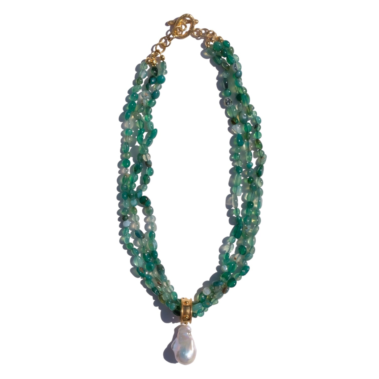 House Of Marne-Alto Green Agate-Kolye-1-Milagron.com