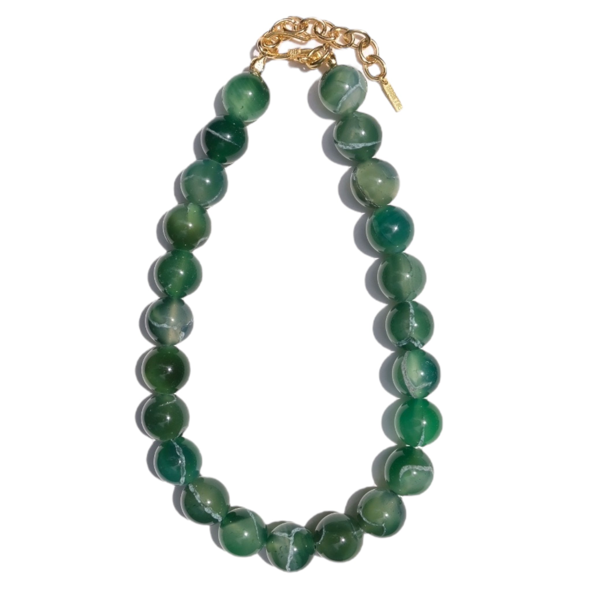 House Of Marne-Green Agate Choker-Kolye-1-Milagron.com