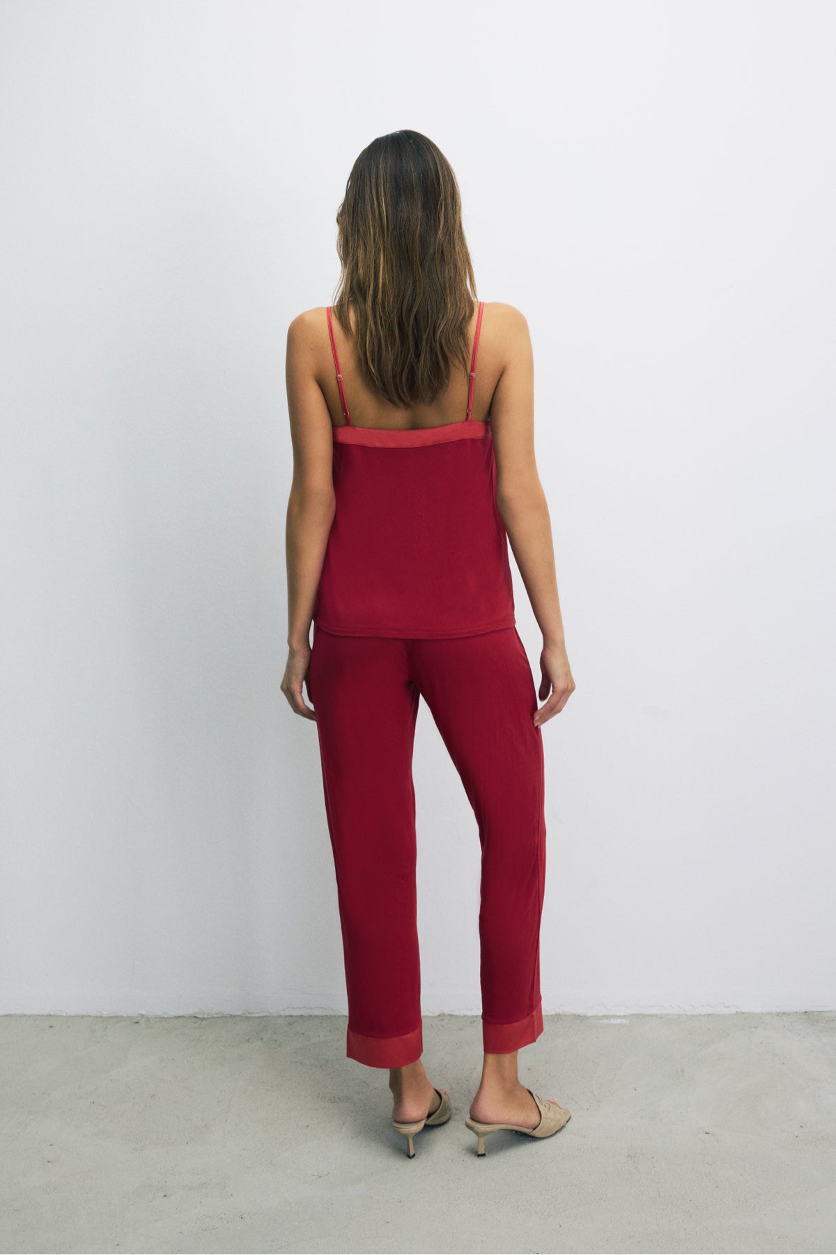 House Of Silk-Aria Extra Yumuşak Viskon Pijama Takımı Kırmızı-Pijama Takımı-5-Milagron.com