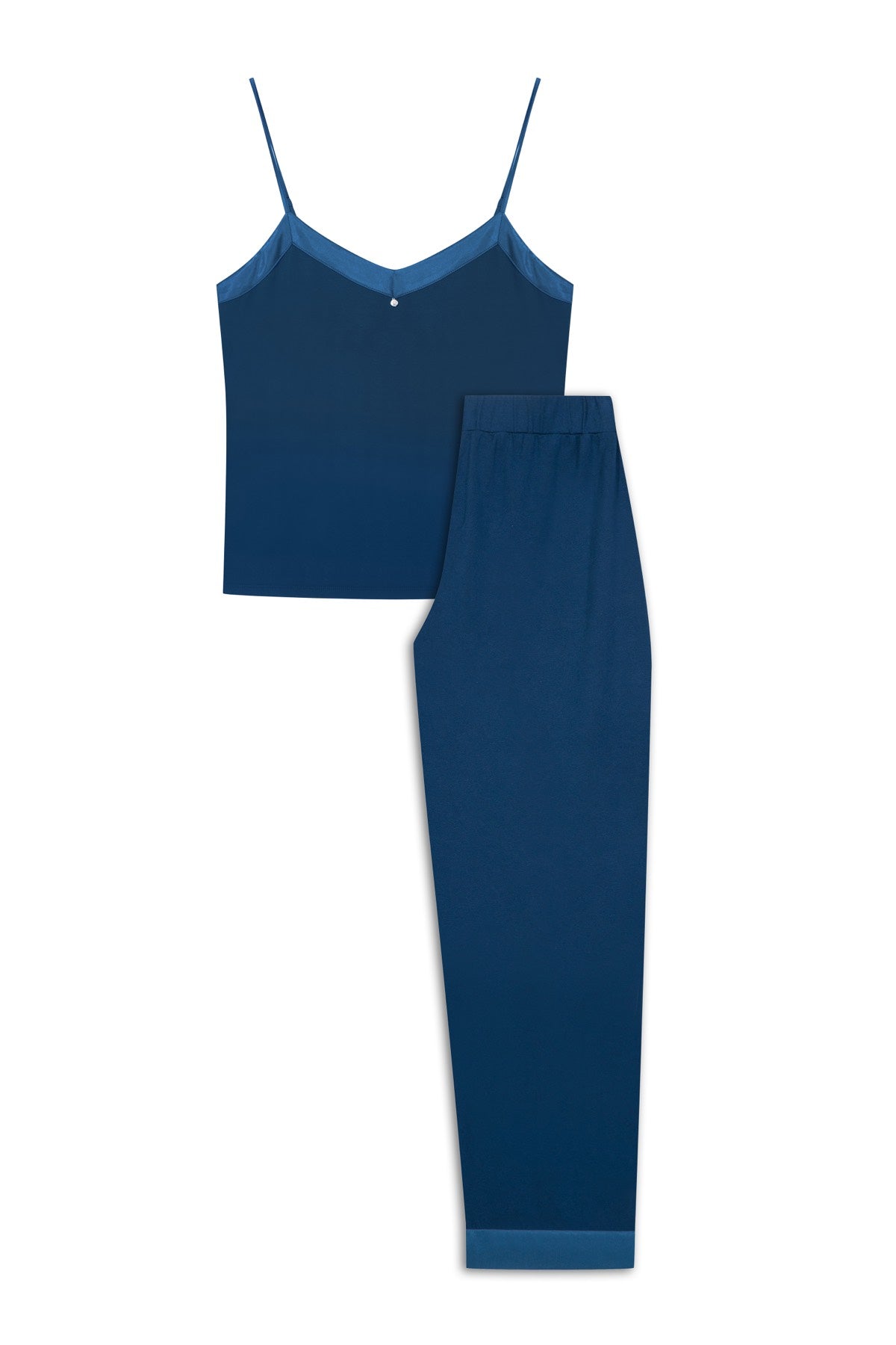 House Of Silk-Aria Extra Yumuşak Viskon Pijama Takımı Lacivert-Pijama Takımı-8-Milagron.com