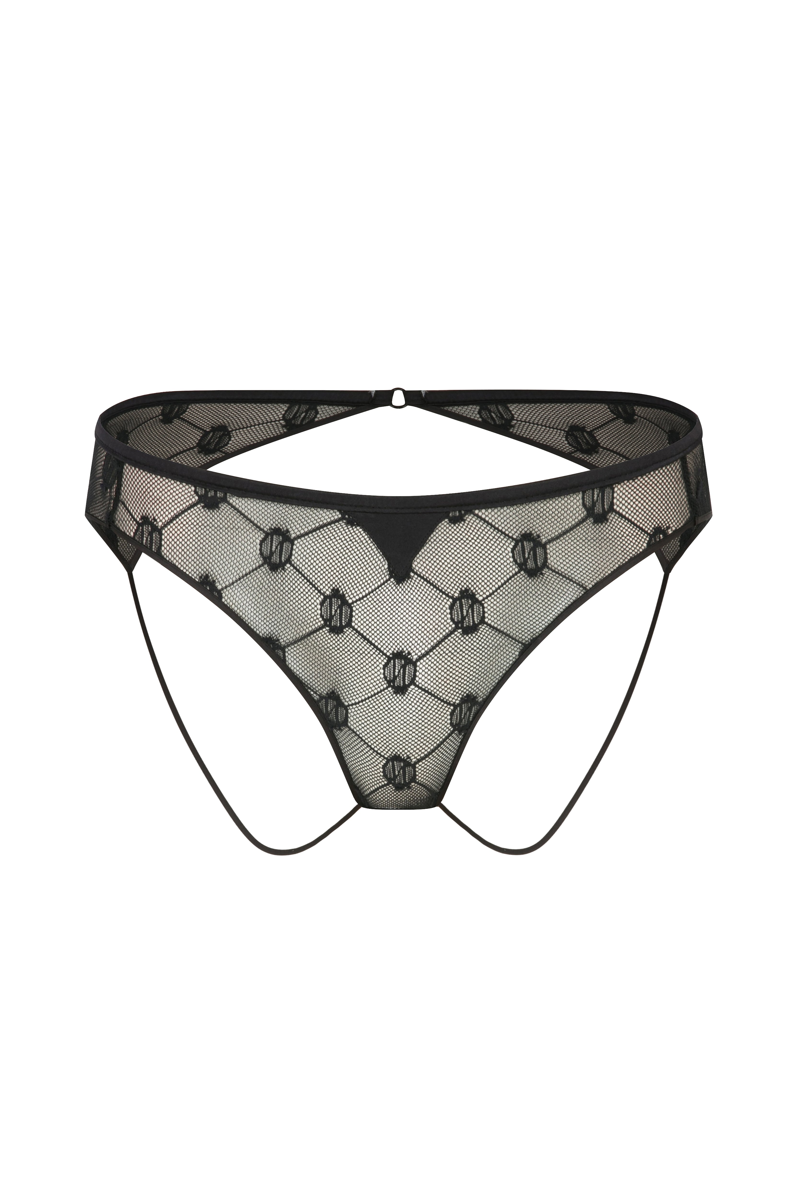 House Of Silk-Boleyn Ouvert Külot Siyah-Külot-1-Milagron.com