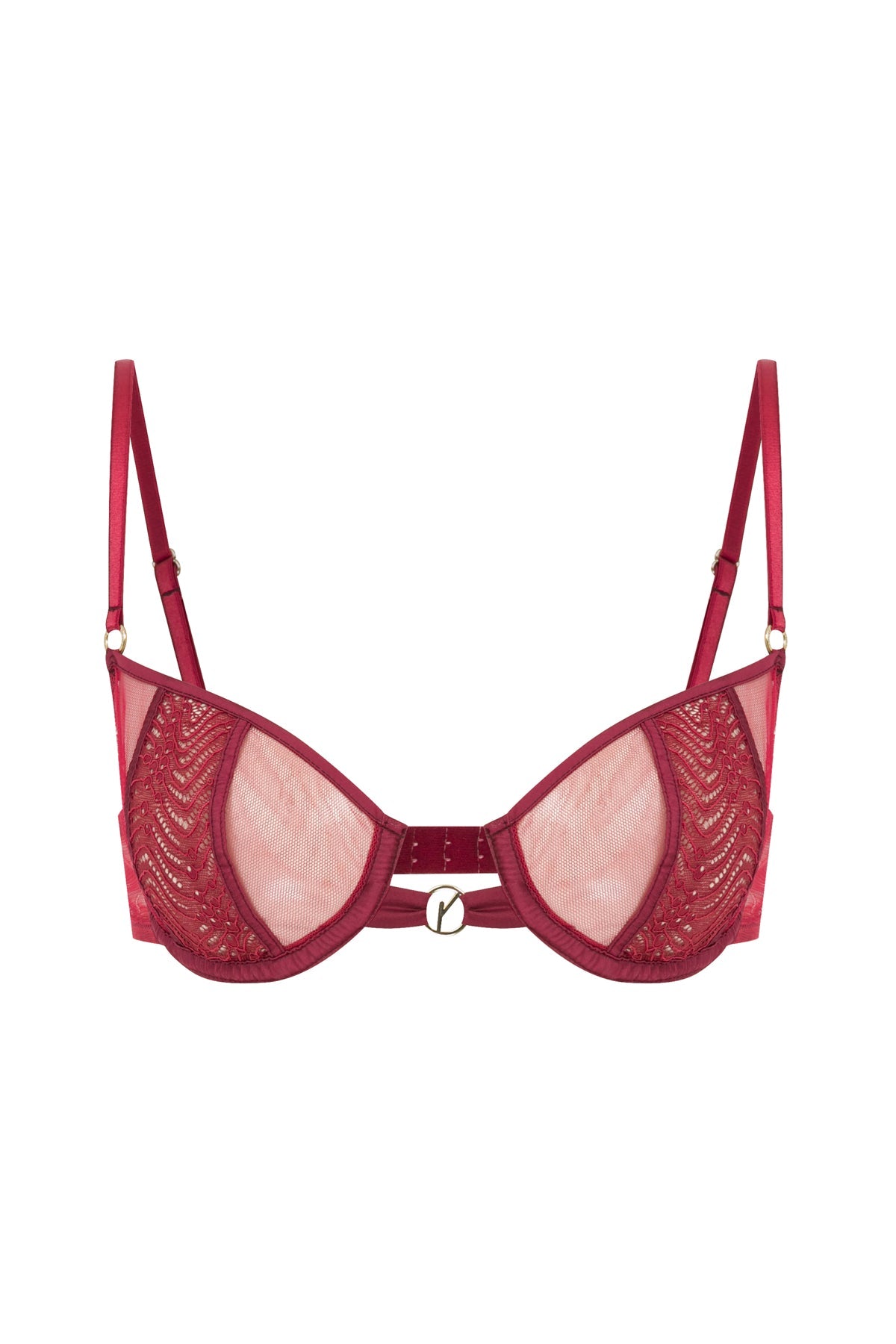 House Of Silk-Chambery Demi Sütyen Bordo-Sütyen-2-Milagron.com