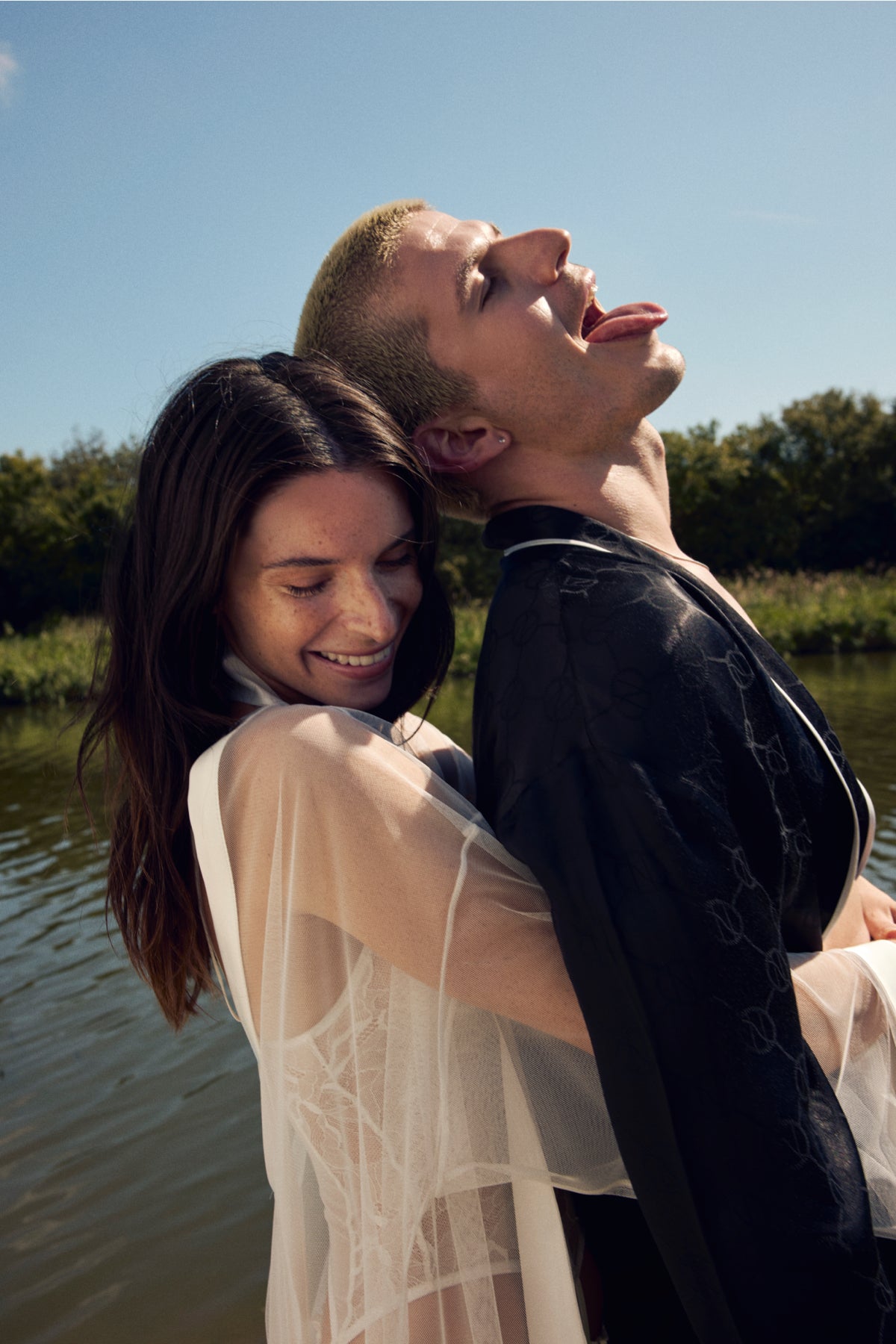 House Of Silk-Erkek Charna Jakarlı Viskon Beyaz Biyeli Sabahlık-Sabahlık-2-Milagron.com