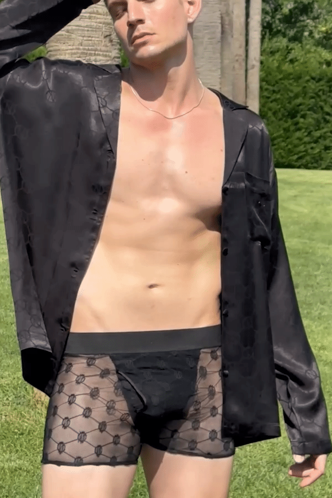 House Of Silk-Erkek Tül Yarı Transparan Boxer-Boxer-8-Milagron.com