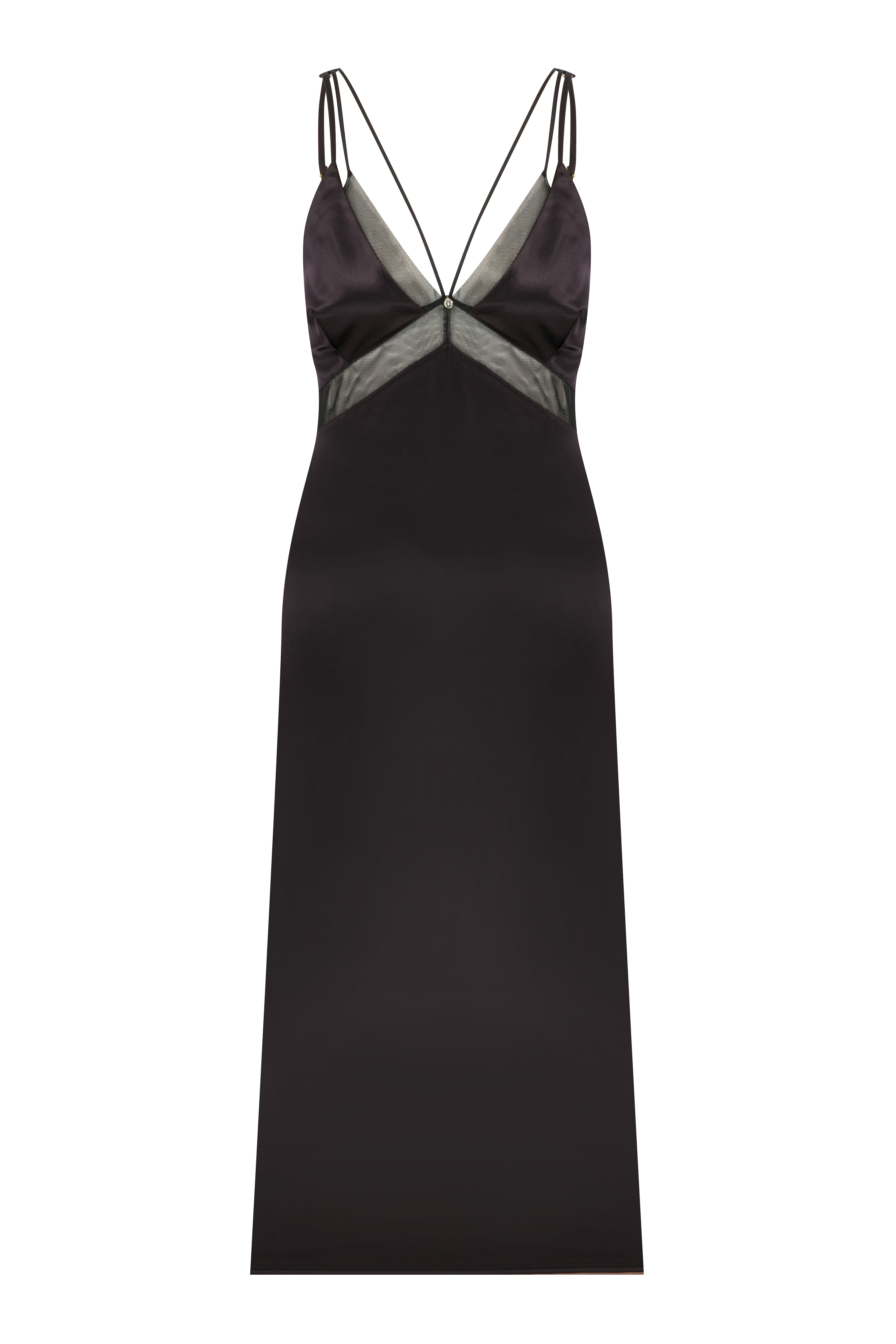 House Of Silk-Evelyn İpek Tül Detaylı Yırtmaçlı Elbise-Elbise-9-Milagron.com