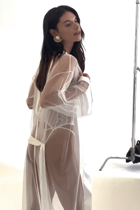 House Of Silk-Gisele Tül Uzun Sabahlık Beyaz-Sabahlık-9-Milagron.com