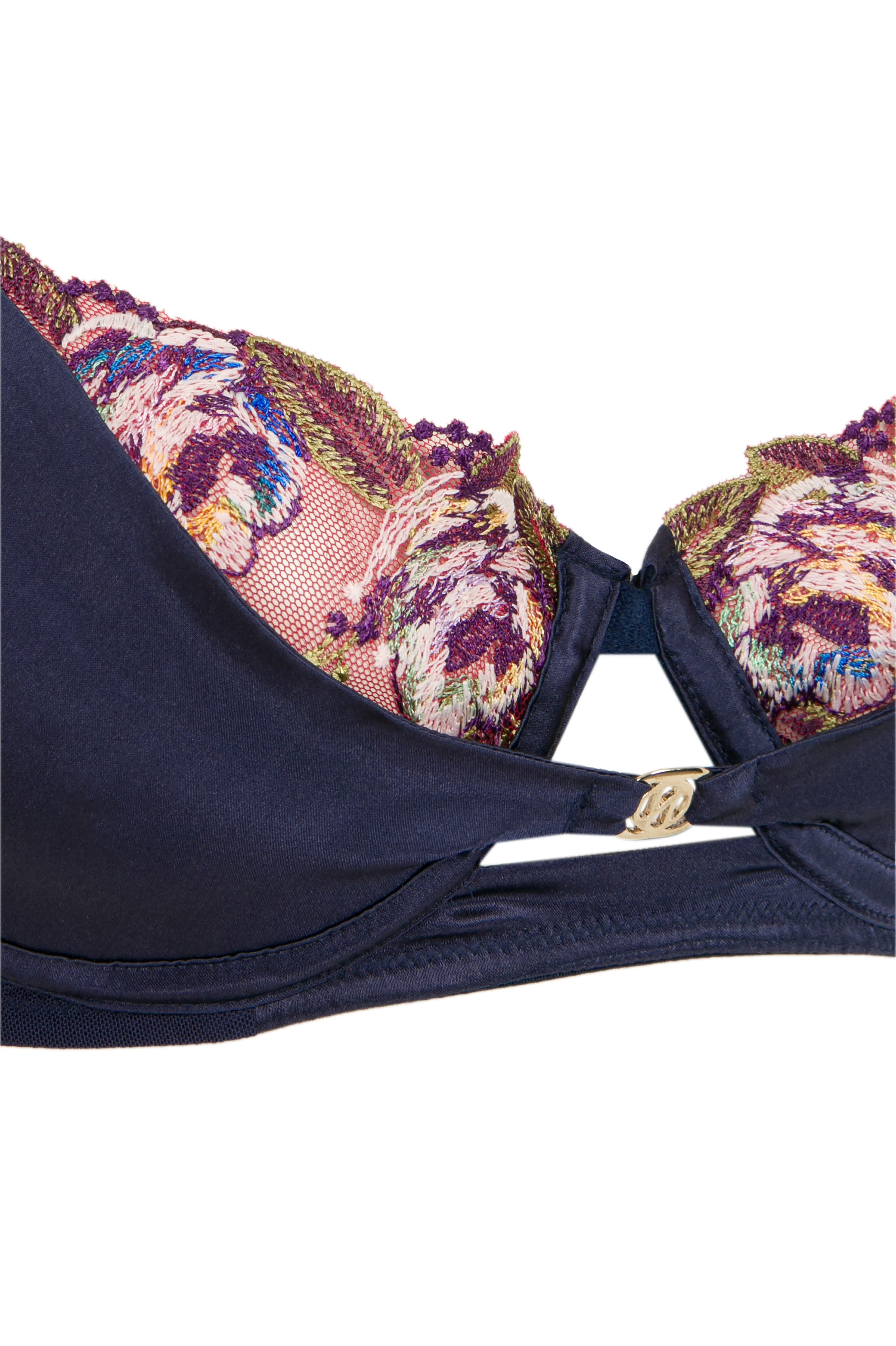 House Of Silk-İpek Marien Lacivert Dantelli Balkonet Sütyen-Sütyen-4-Milagron.com