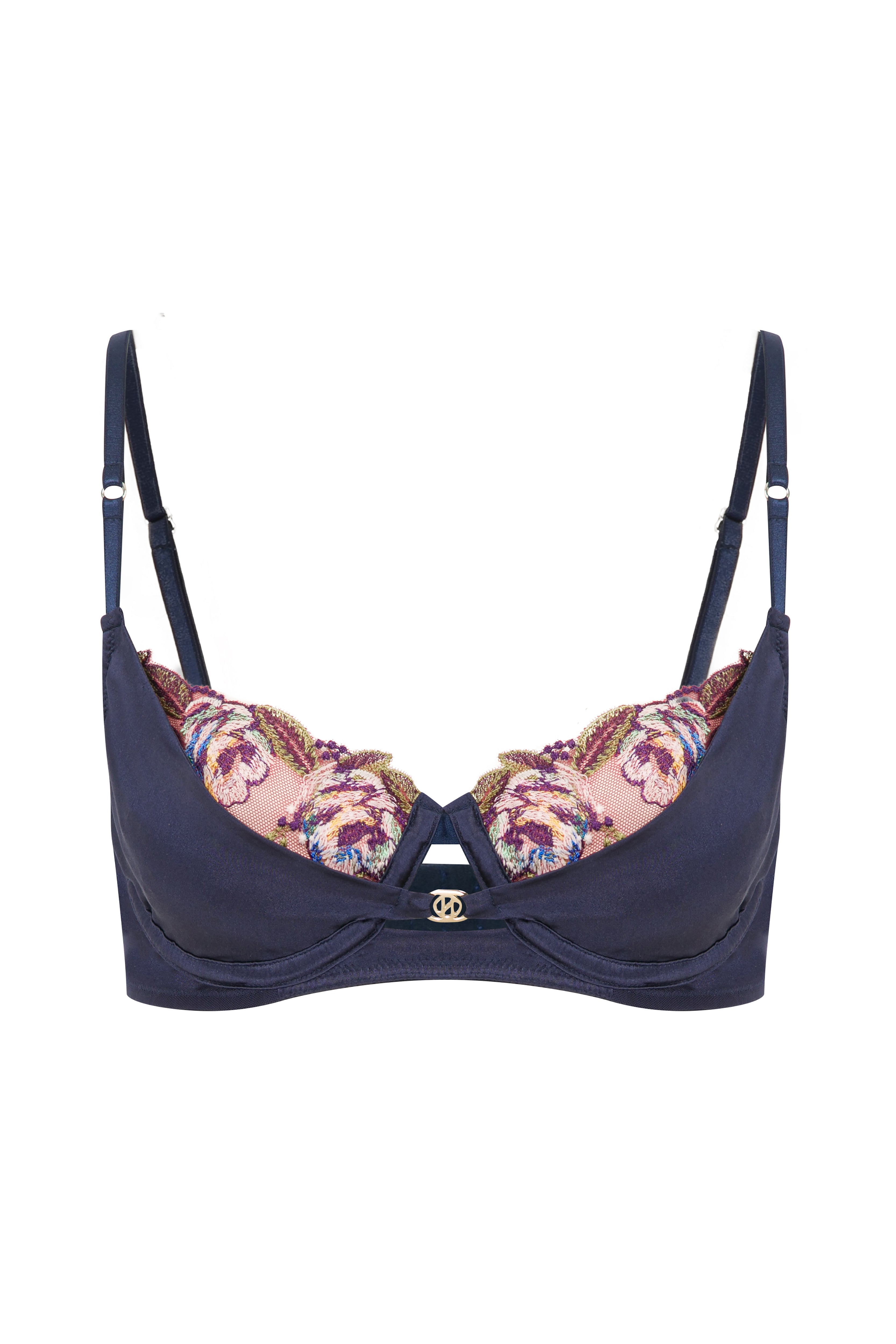 House Of Silk-İpek Marien Lacivert Dantelli Balkonet Sütyen-Sütyen-5-Milagron.com